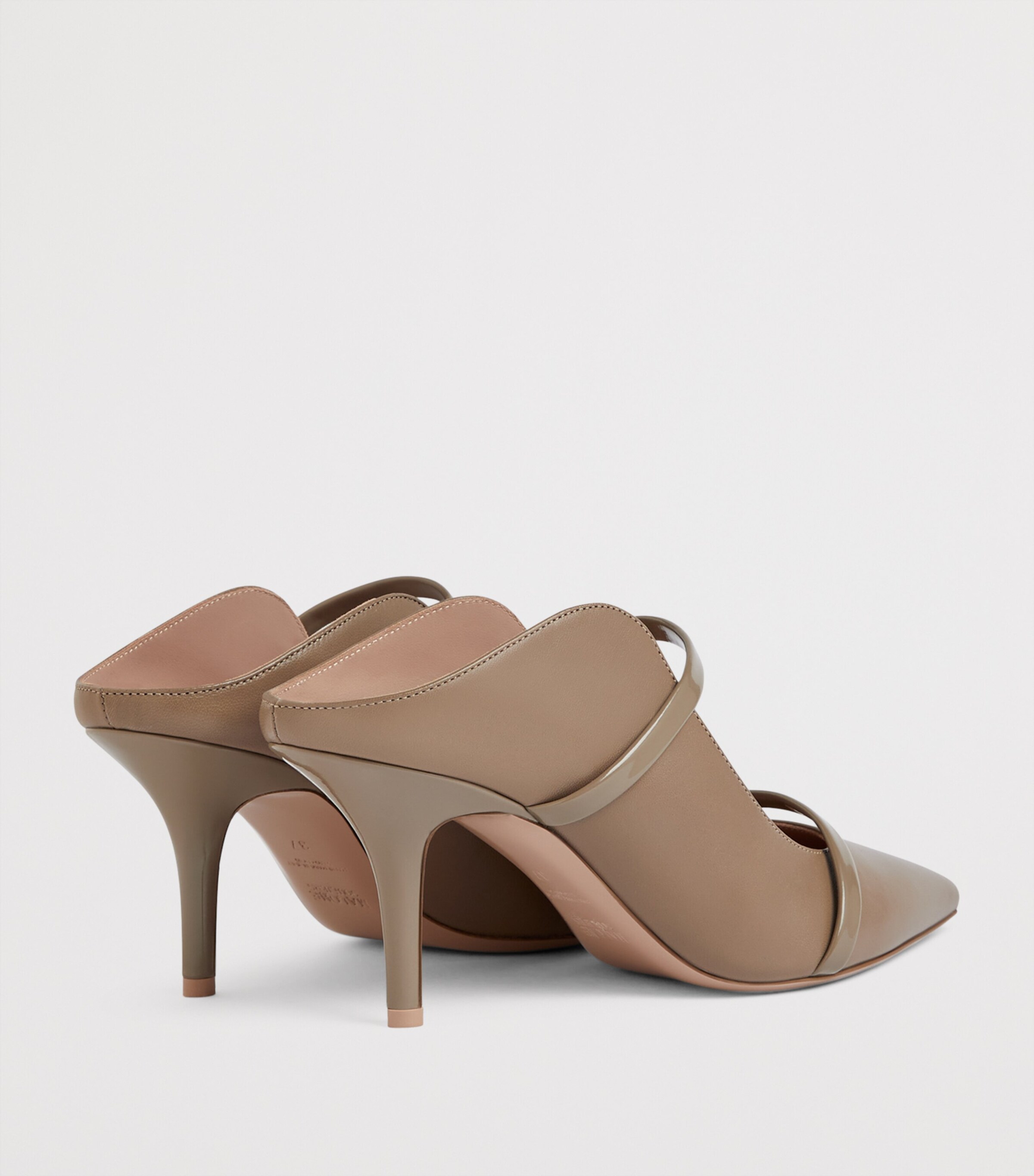 Leather Maureen Heeled Mules 70 TAUPE Image 4
