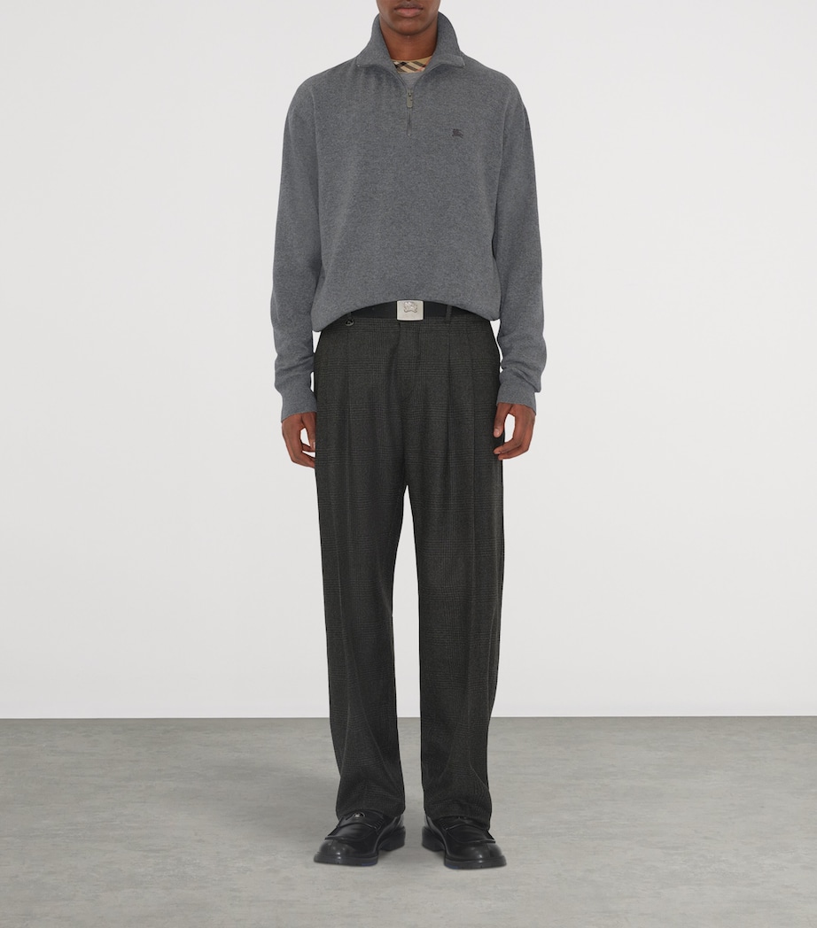 Cashmere-Blend Quarter-Zip Slim Sweater GREY Image 2