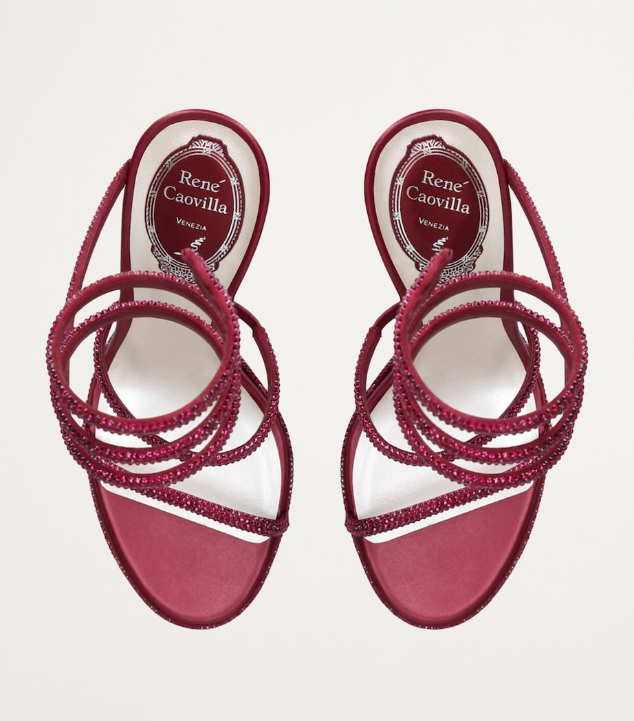 Satin Embellished Cleo Heeled Sandals 105 WINE Image 2