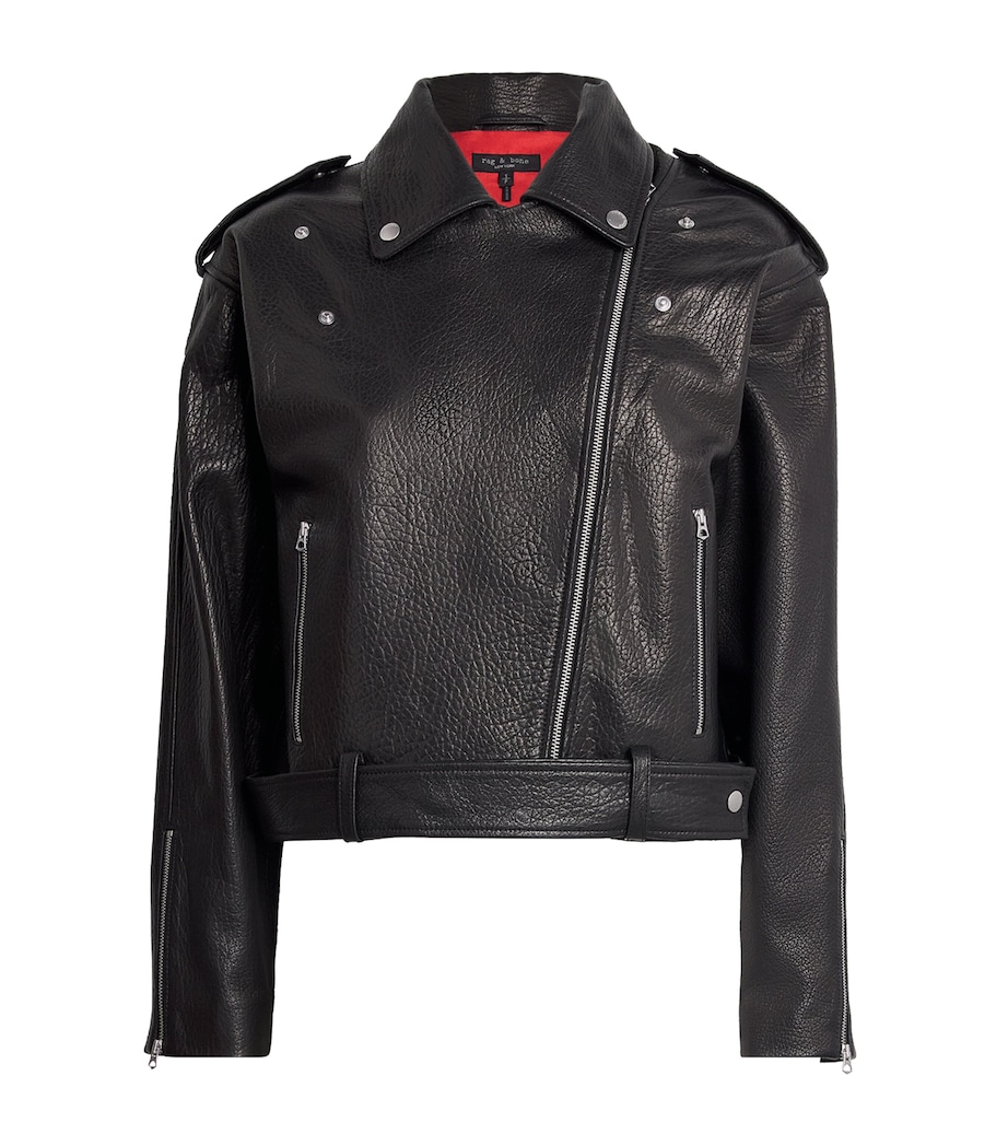 Rag & Bone Womens Penelope Leather Jacket Black Image 1