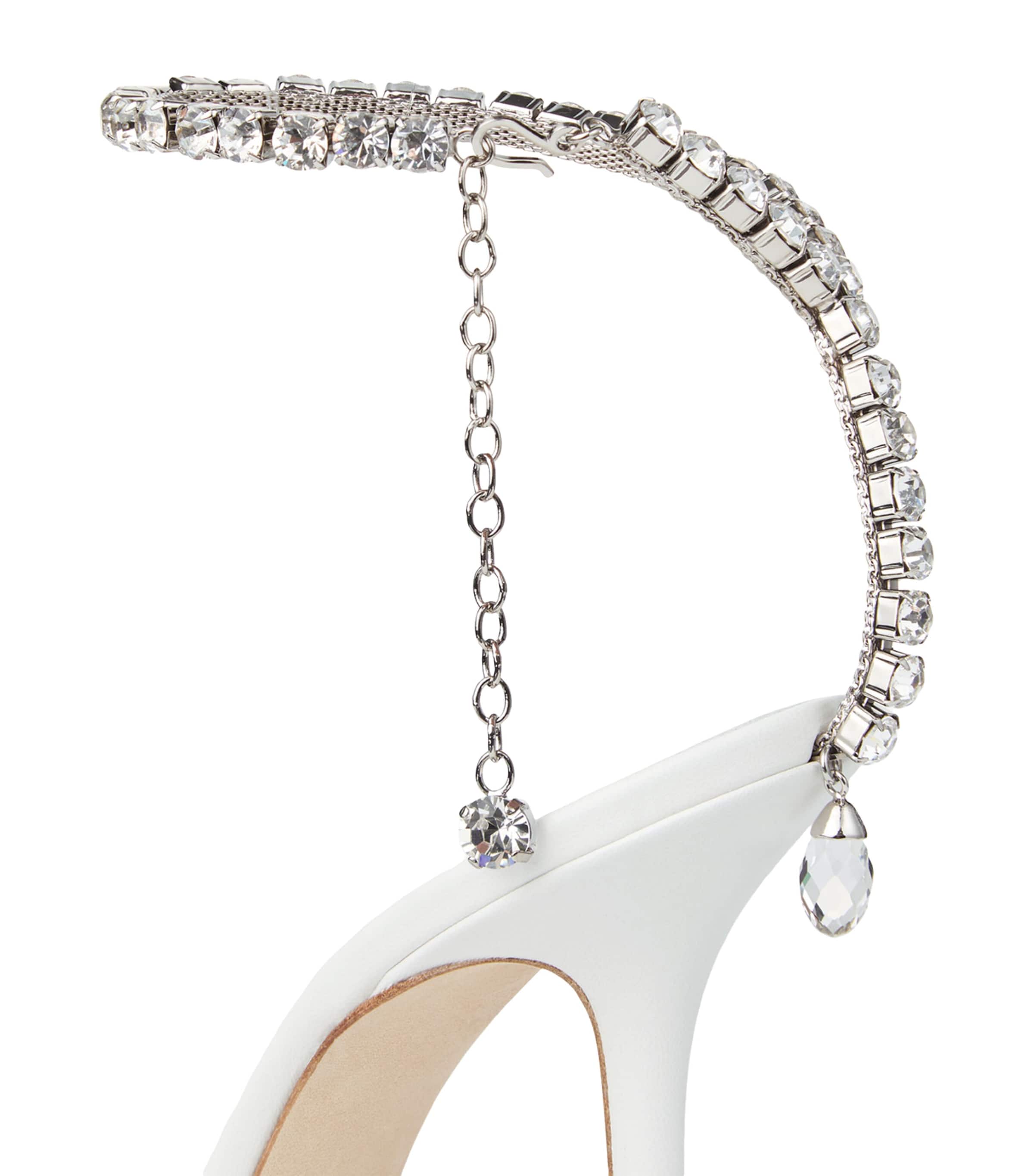 Saeda 100 Rhinestone-Embellished Heels WHITE/CRYSTAL Image 5