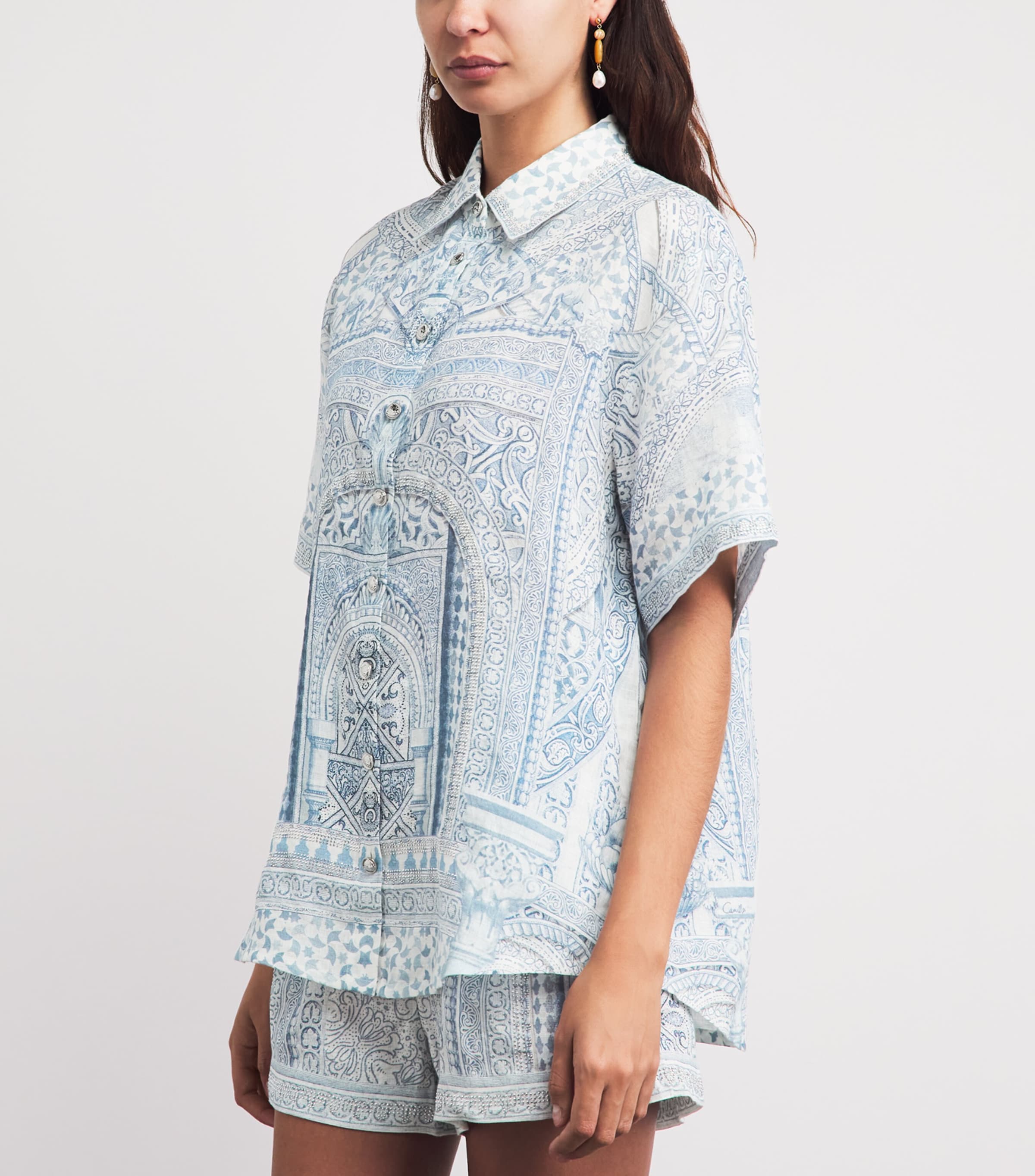 Camilla Womens Linen Printed Shirt Humoalha Image 4