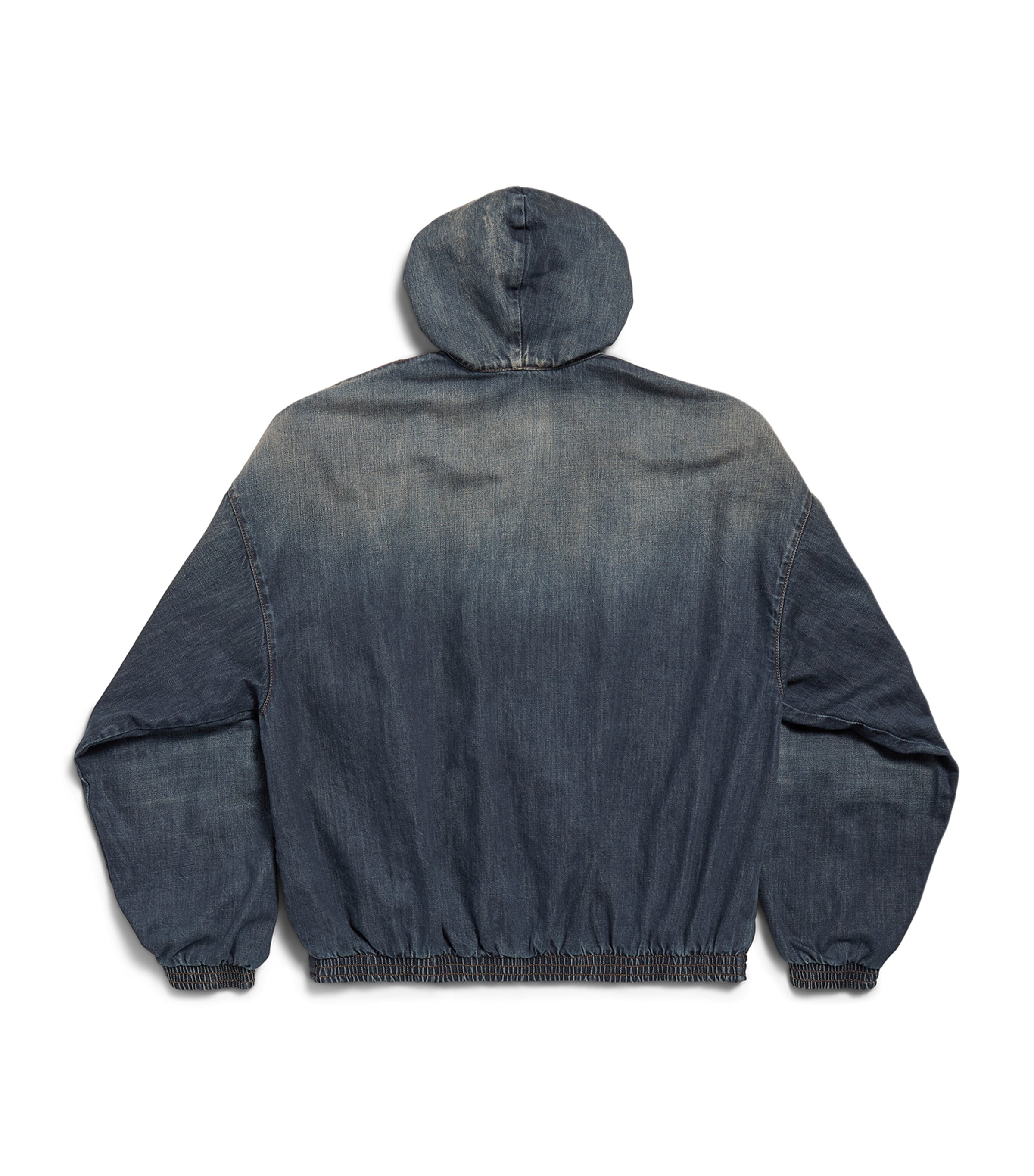 Balenciaga Womens Denim Zip-Up Hoodie Image 2