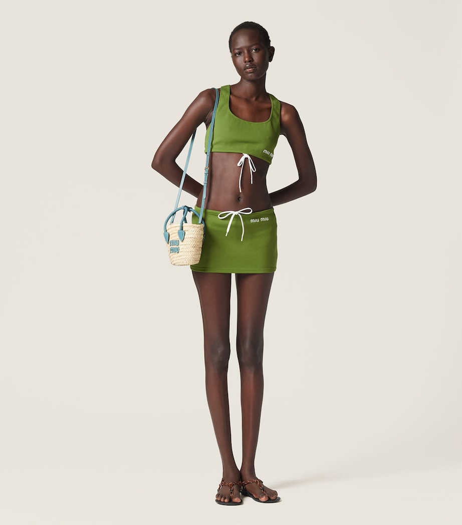 Mini Straw Basket Tote Bag F03JM Image 2