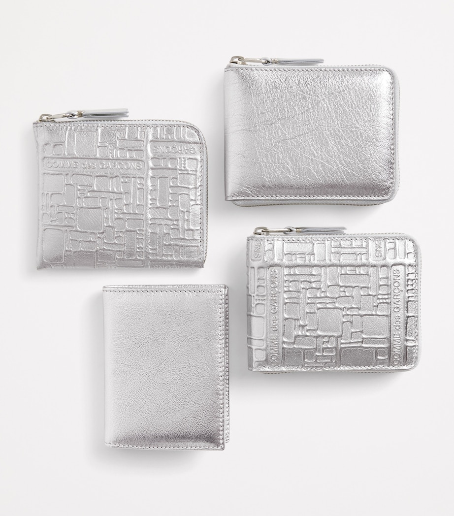 Comme Des Garçons Wallet Leather Folding Card Holder Silver Image 4