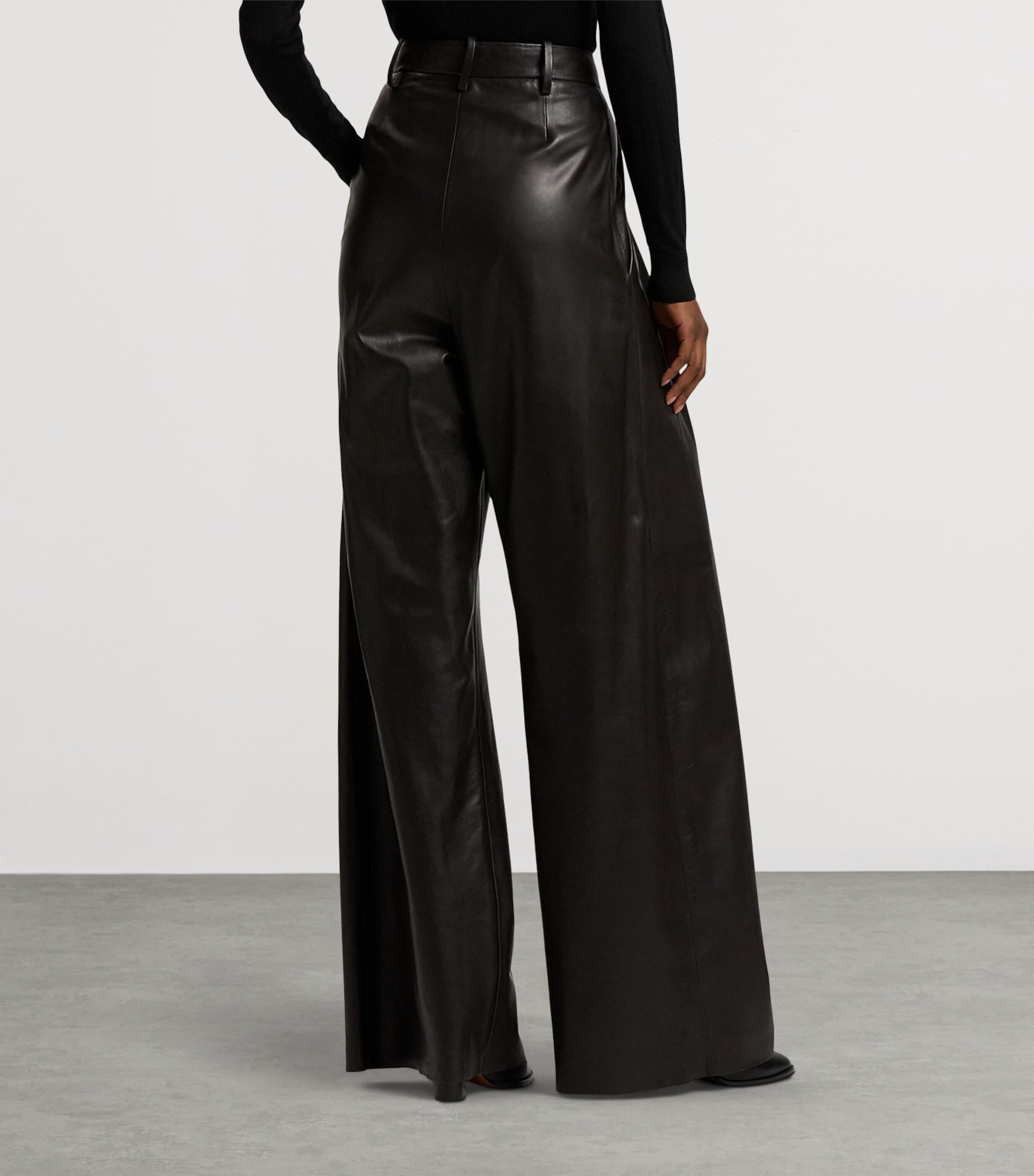 Lambskin Kelsie Trousers DARK BROWN Image 4