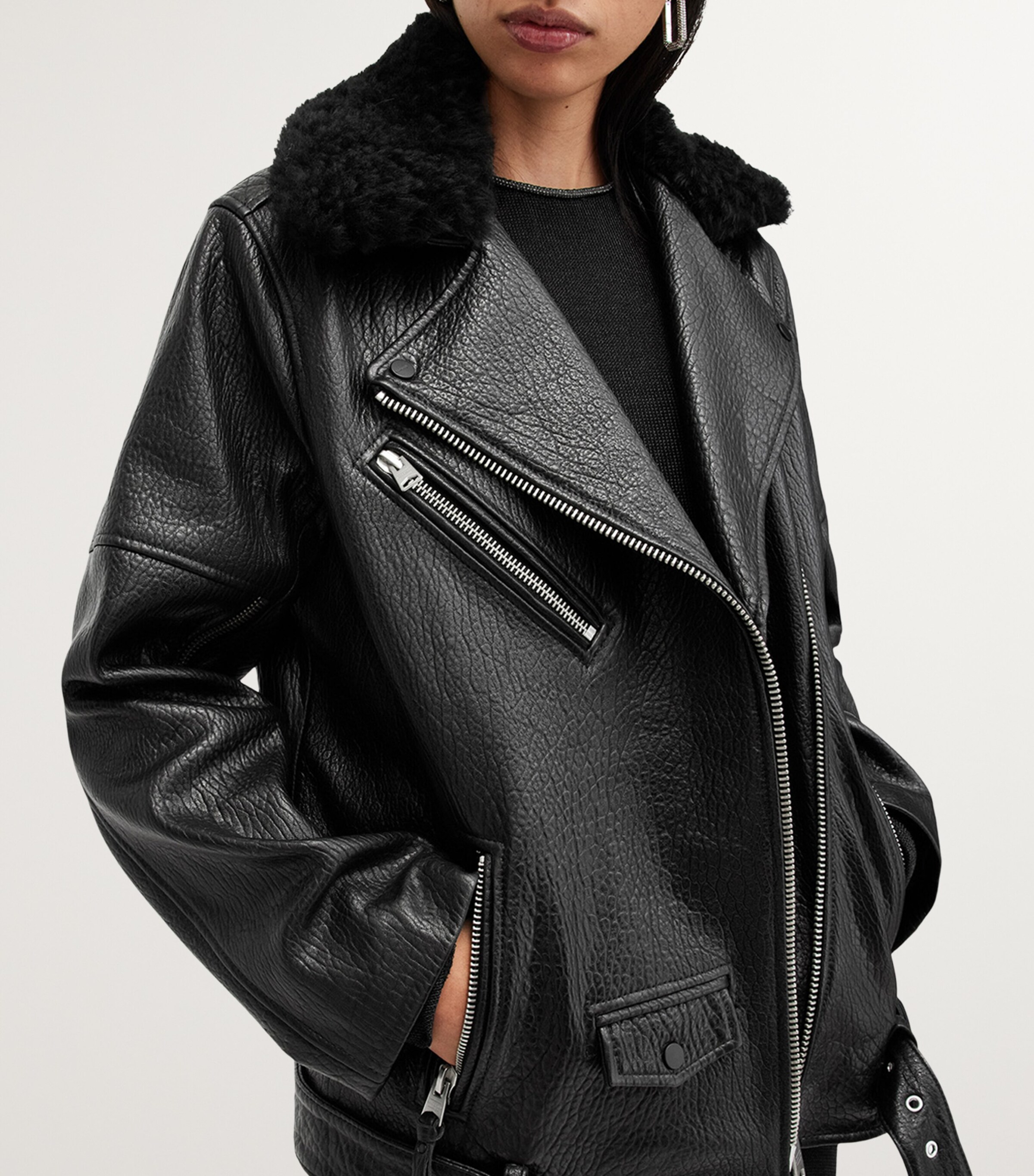極美品 定価23万 ALLSAINTS BIKER JACKET ムートン 羊 ALLSAINTS Xena Shearling Biker Jacket | Bloomingdale's