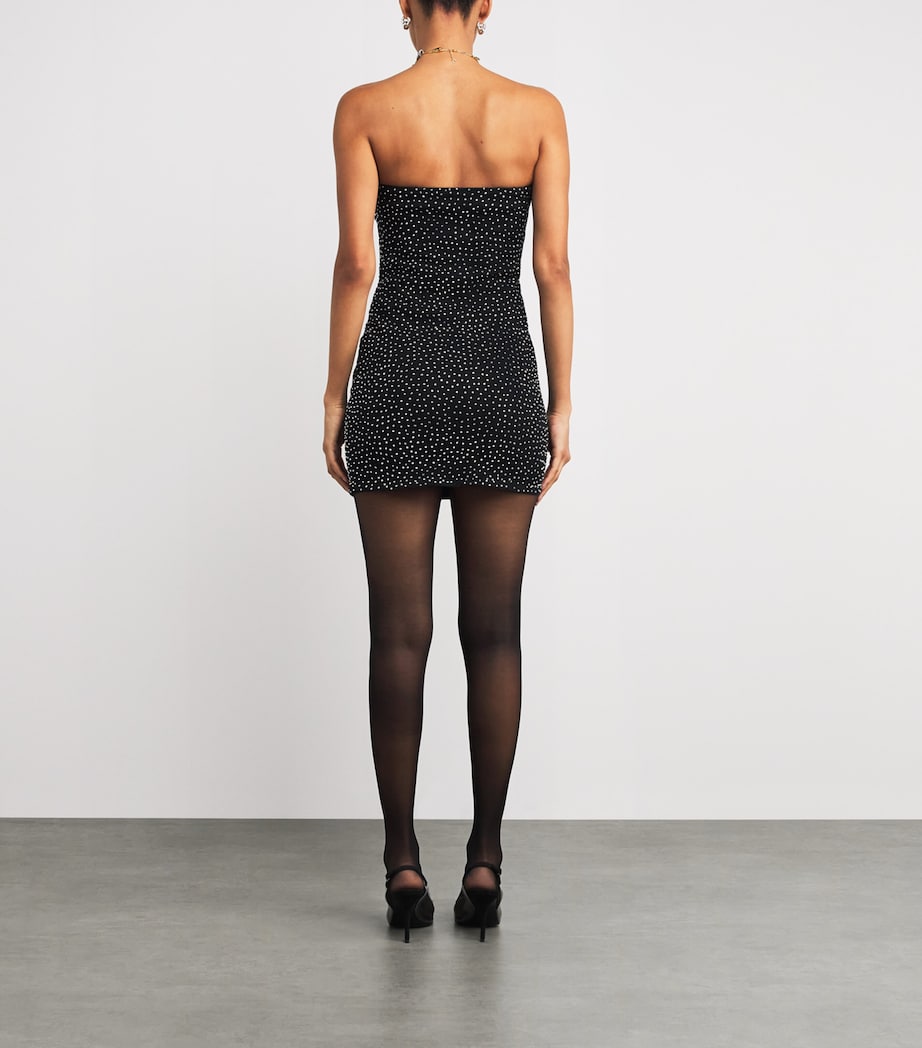 Crystal-Embellished Mini Dress BLACK411 Image 3