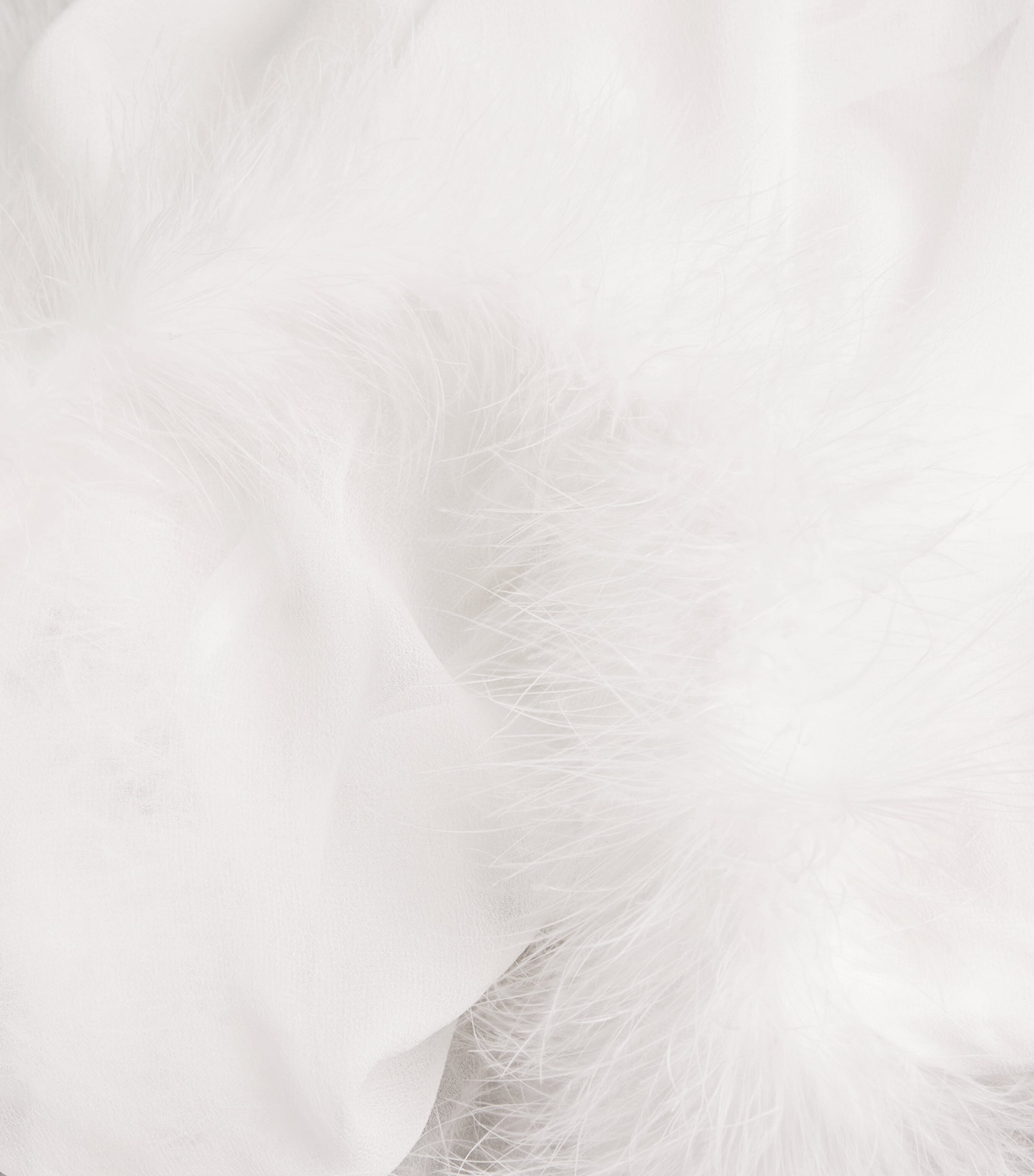 Silk Feather-Trim Sheer Diana Babydoll Nightdress IVORY Image 4