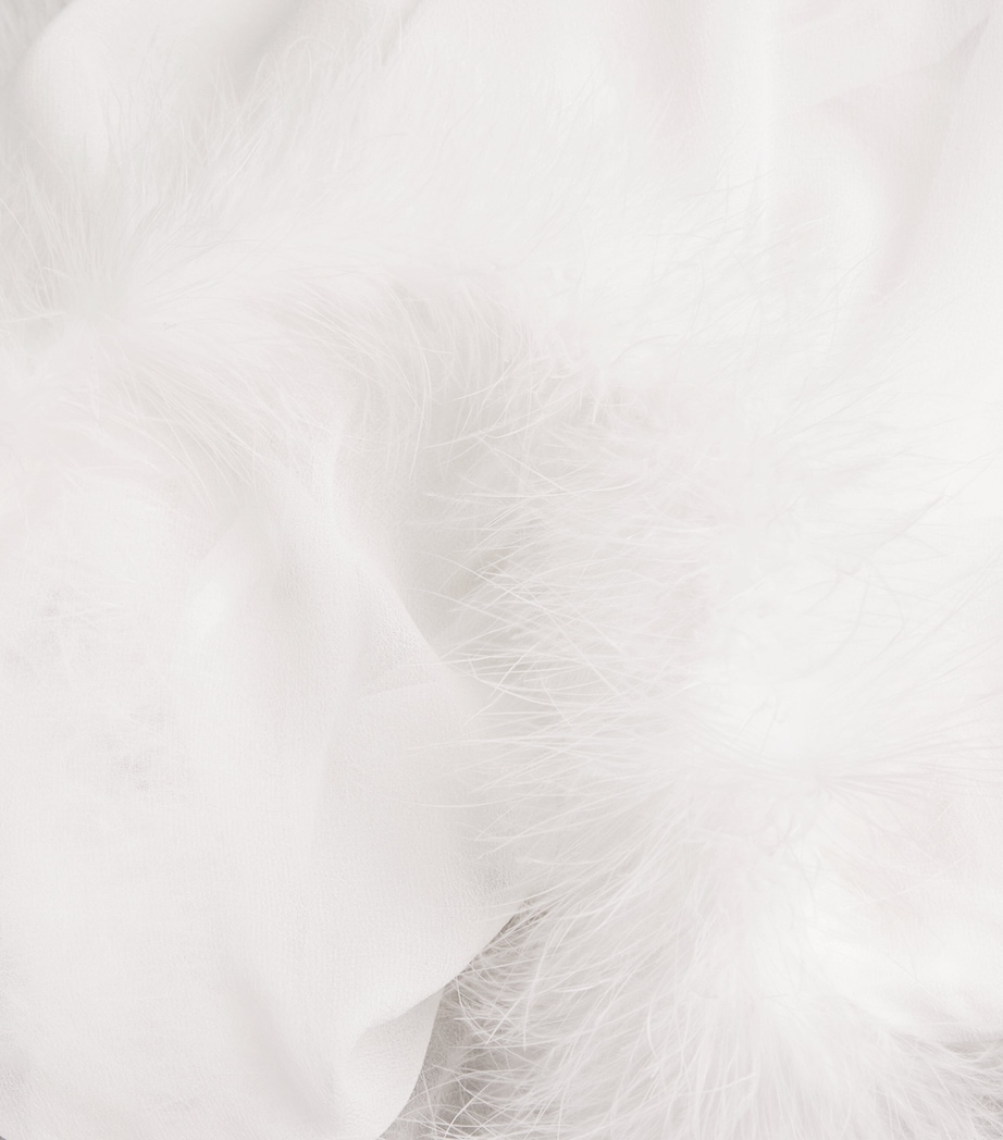 Silk Feather-Trim Sheer Diana Babydoll Nightdress IVORY Image 4