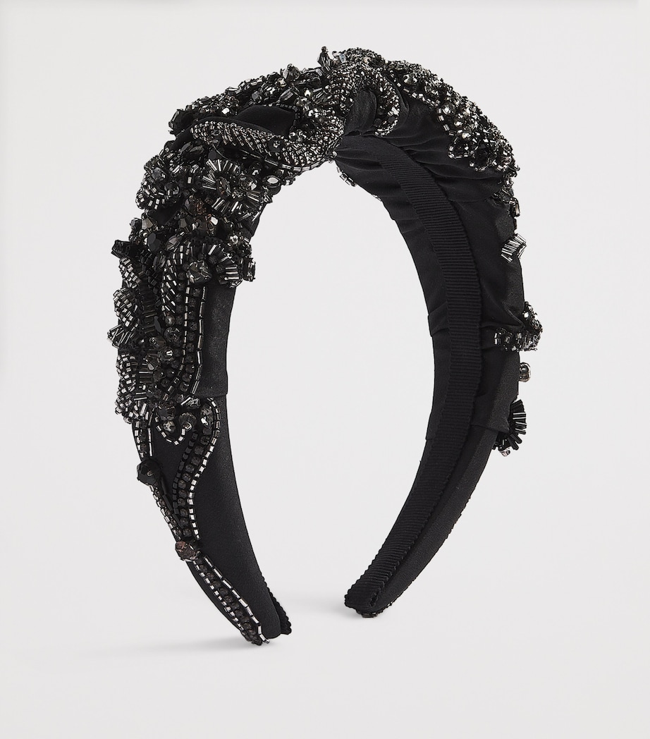 Beaded Scarlette Headband JET Image 2