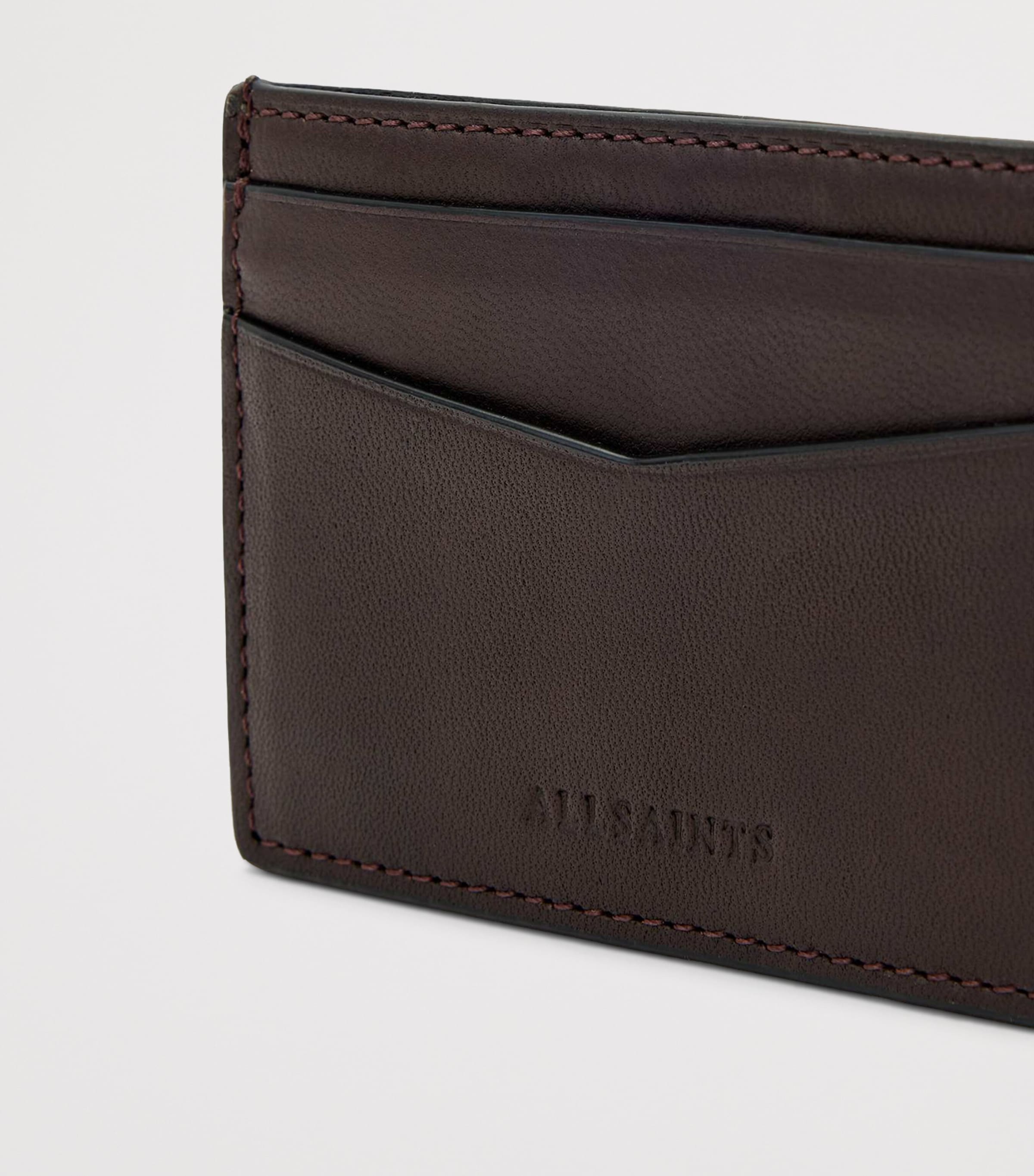 AllSaints Leather Delph Cardholder Bitter Brown Image 4