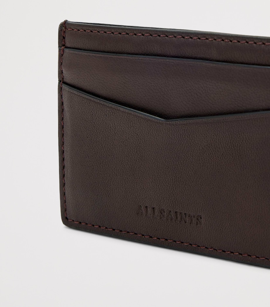 AllSaints Leather Delph Cardholder Bitter Brown Image 4