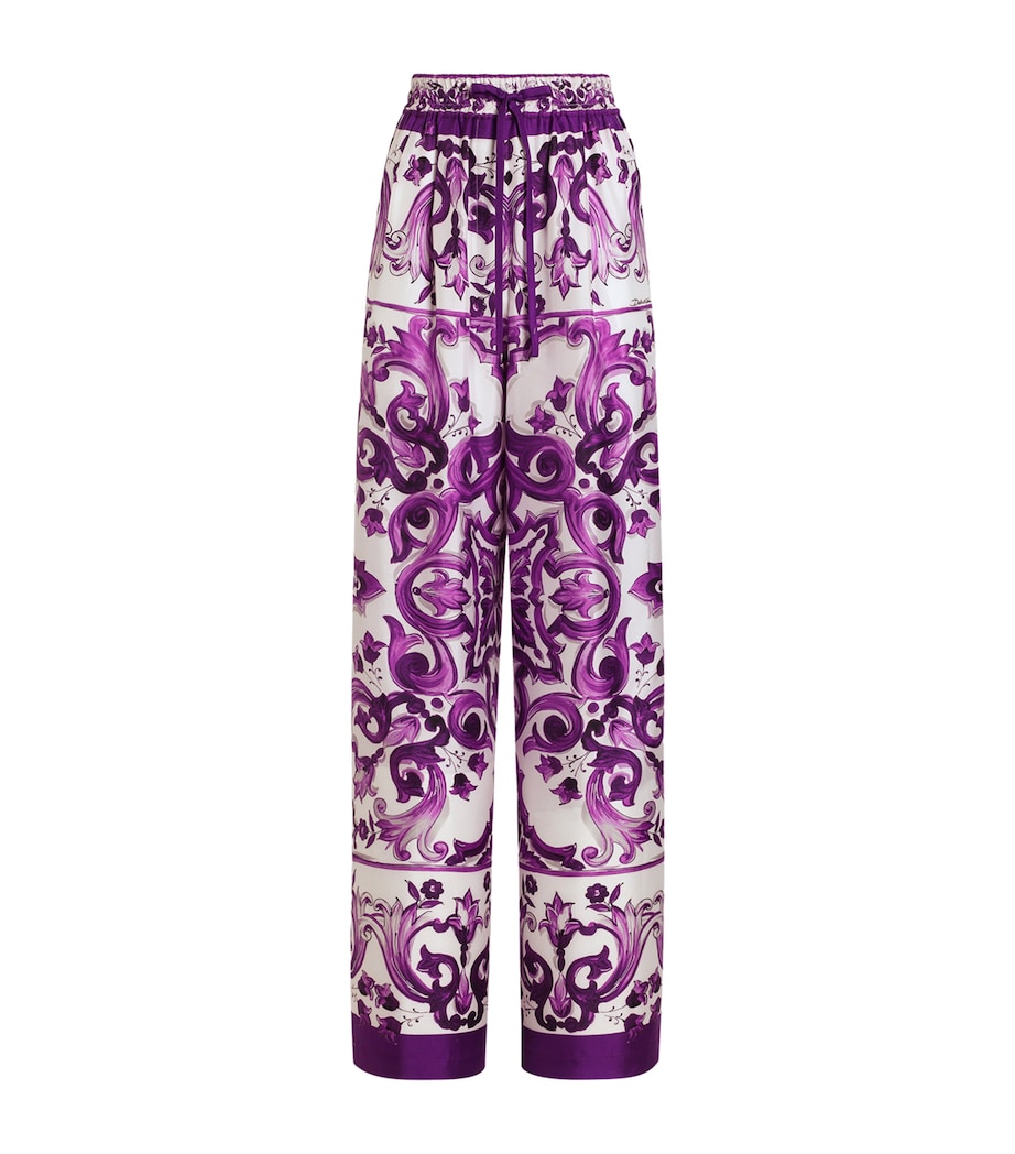 Silk Printed Trousers I23TN-MAIOLICA VIOLA Image 1