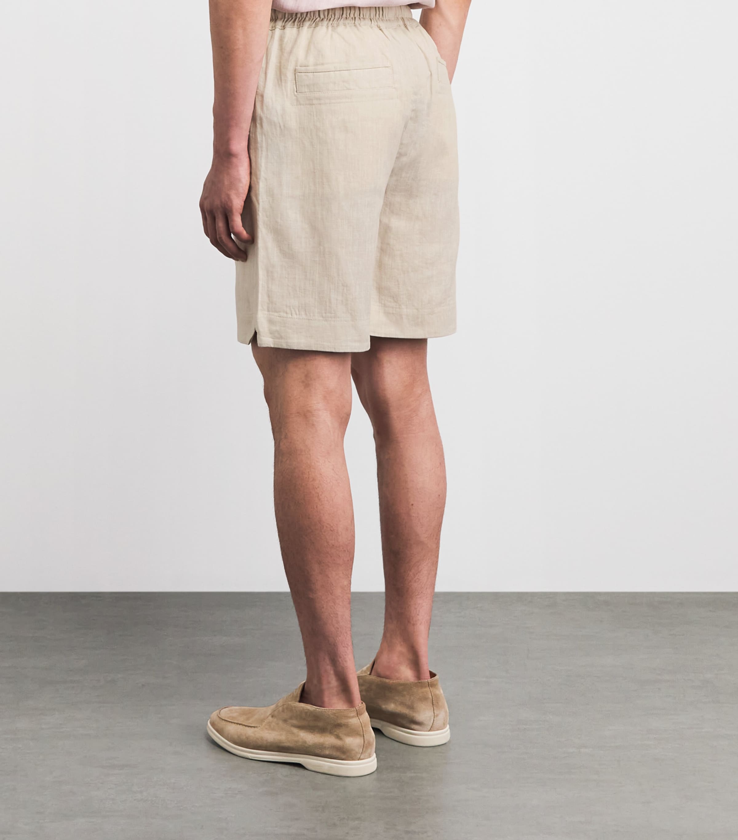 Eleventy Mens Linen Drawstring Bermuda Shorts Sabbia Image 5