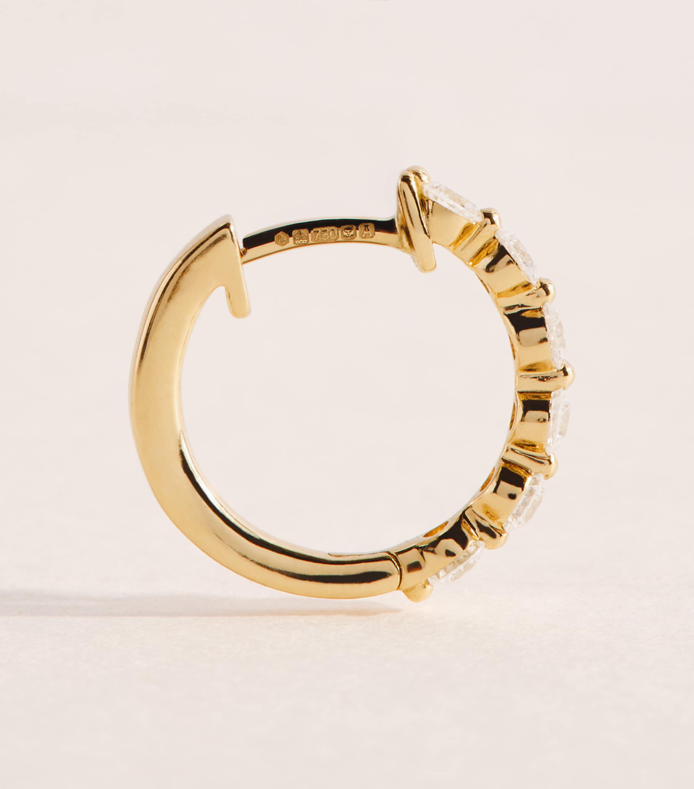 Harrods Yellow Gold and Diamond Hoop Earrings (0.50ctw) Yellow Gold Image 3