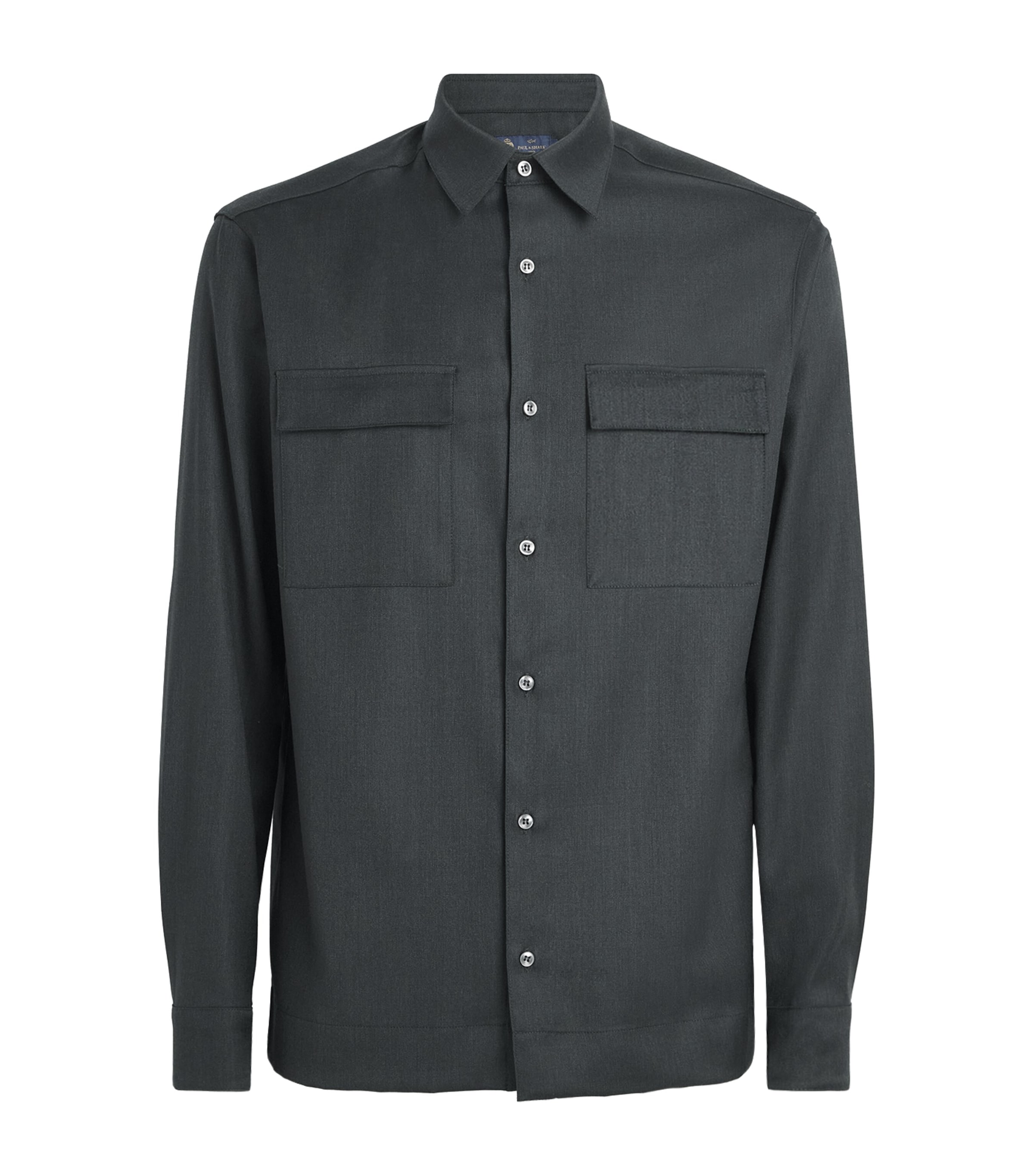 Paul & Shark Mens Virgin Wool Overshirt Dark Green Image 1