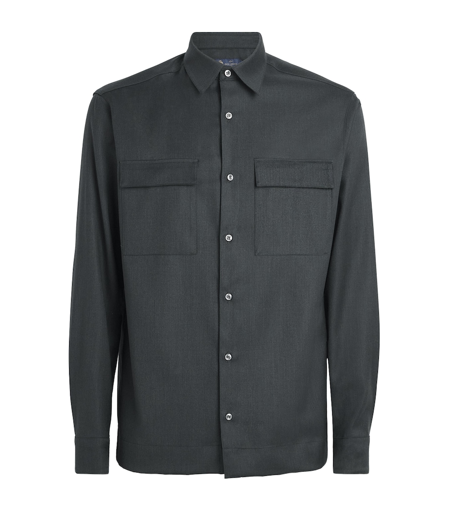 Paul & Shark Mens Virgin Wool Overshirt Dark Green Image 1