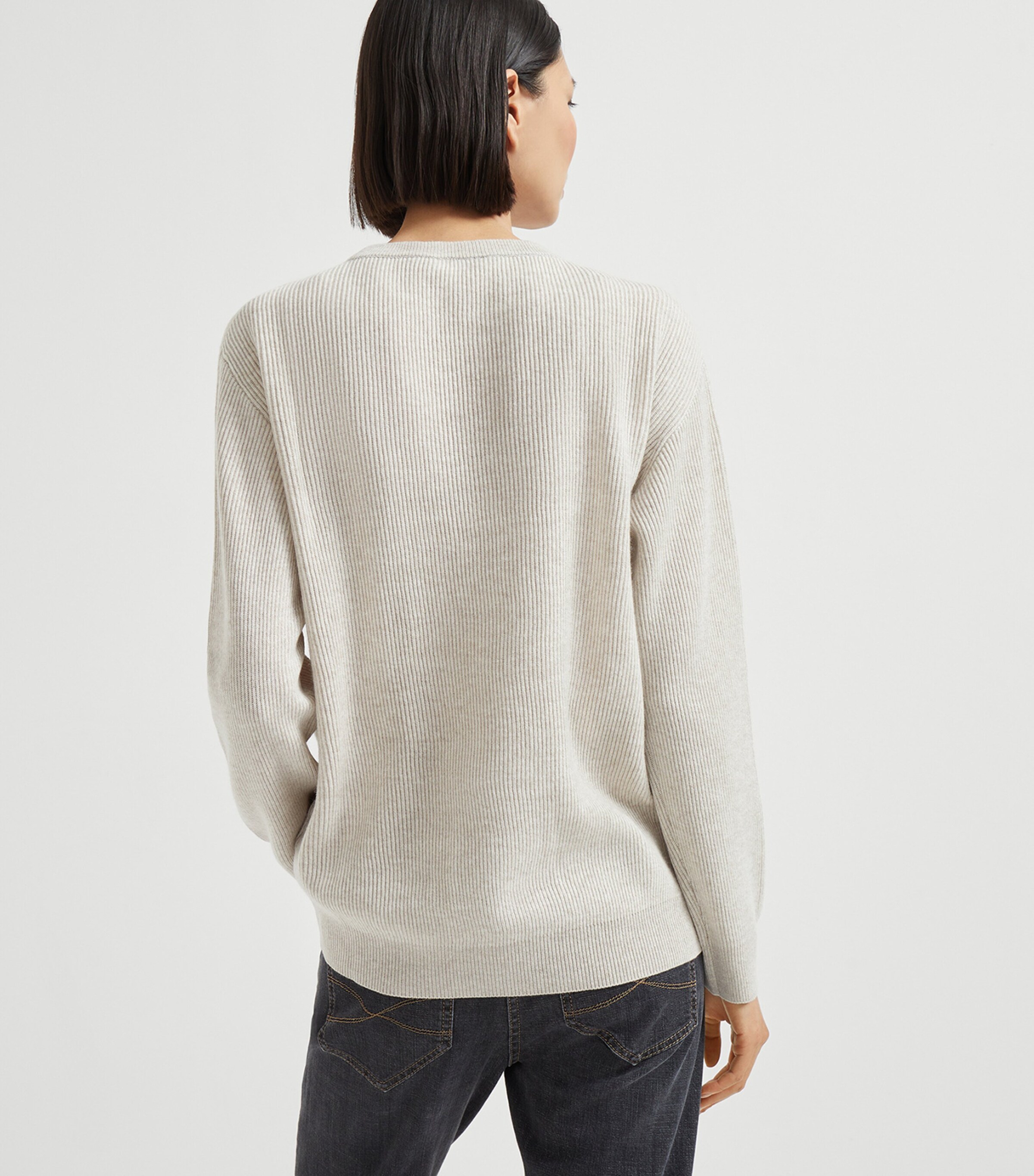 Brunello Cucinelli Womens Cashmere English Rib Knit Sweater Image 3