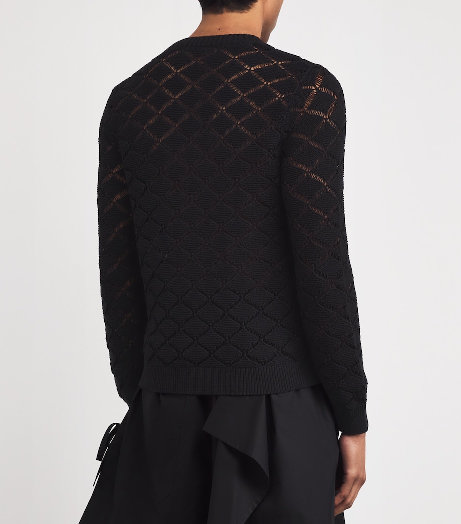 Craig Green Mens Cotton-Blend Pointelle Sweater Black Image 4