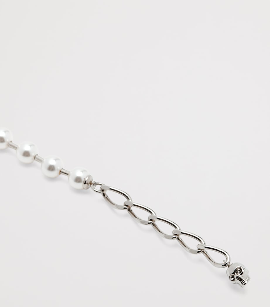 McQueen Faux Pearl and Skull Bracelet Image 4