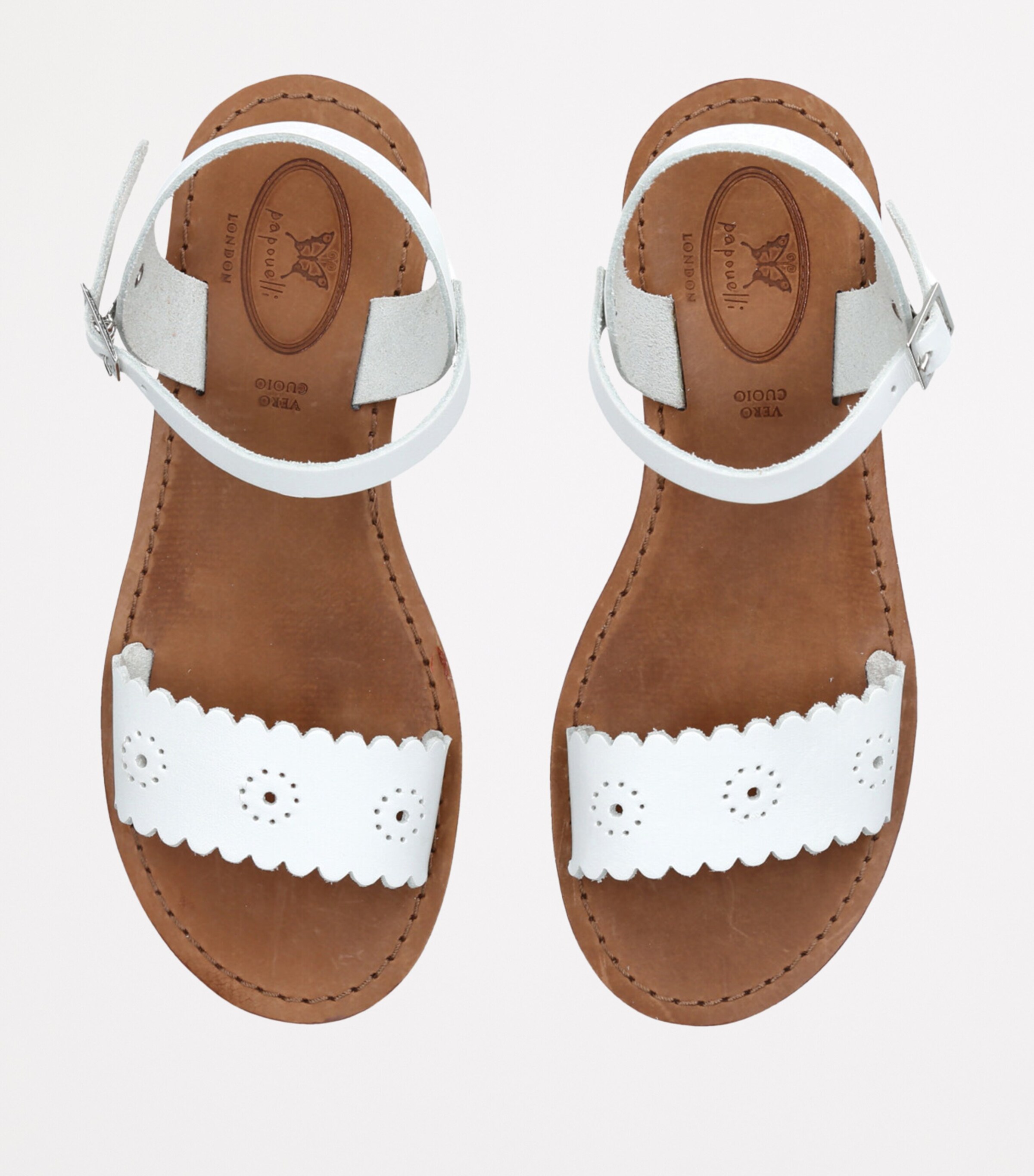 papouelli Leather Anais Sandals White Image 4