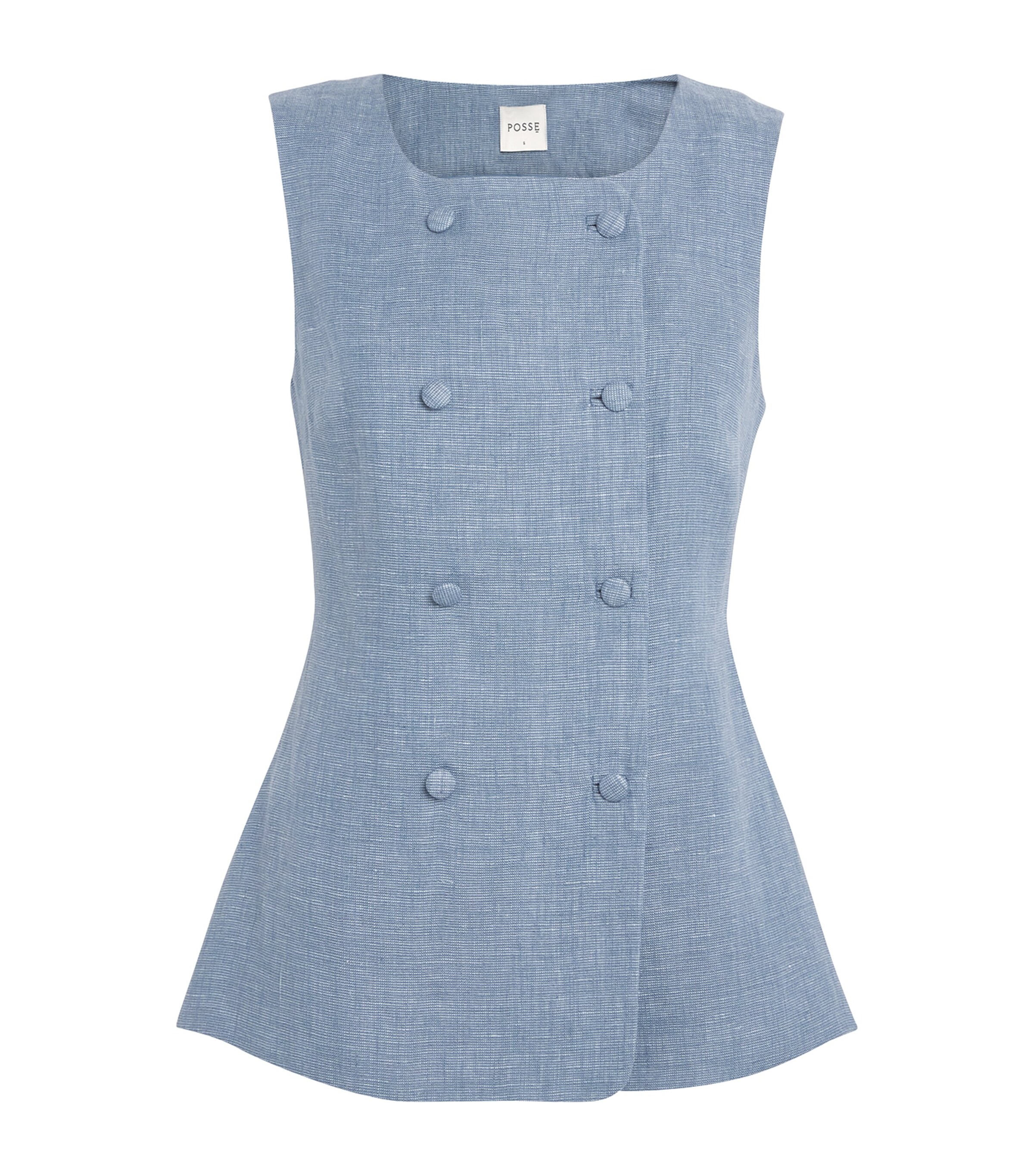 Posse Linen Thea Waistcoat | Women Clothing | Tops | Shirts & Blouses | Workwear | Designers | Posse