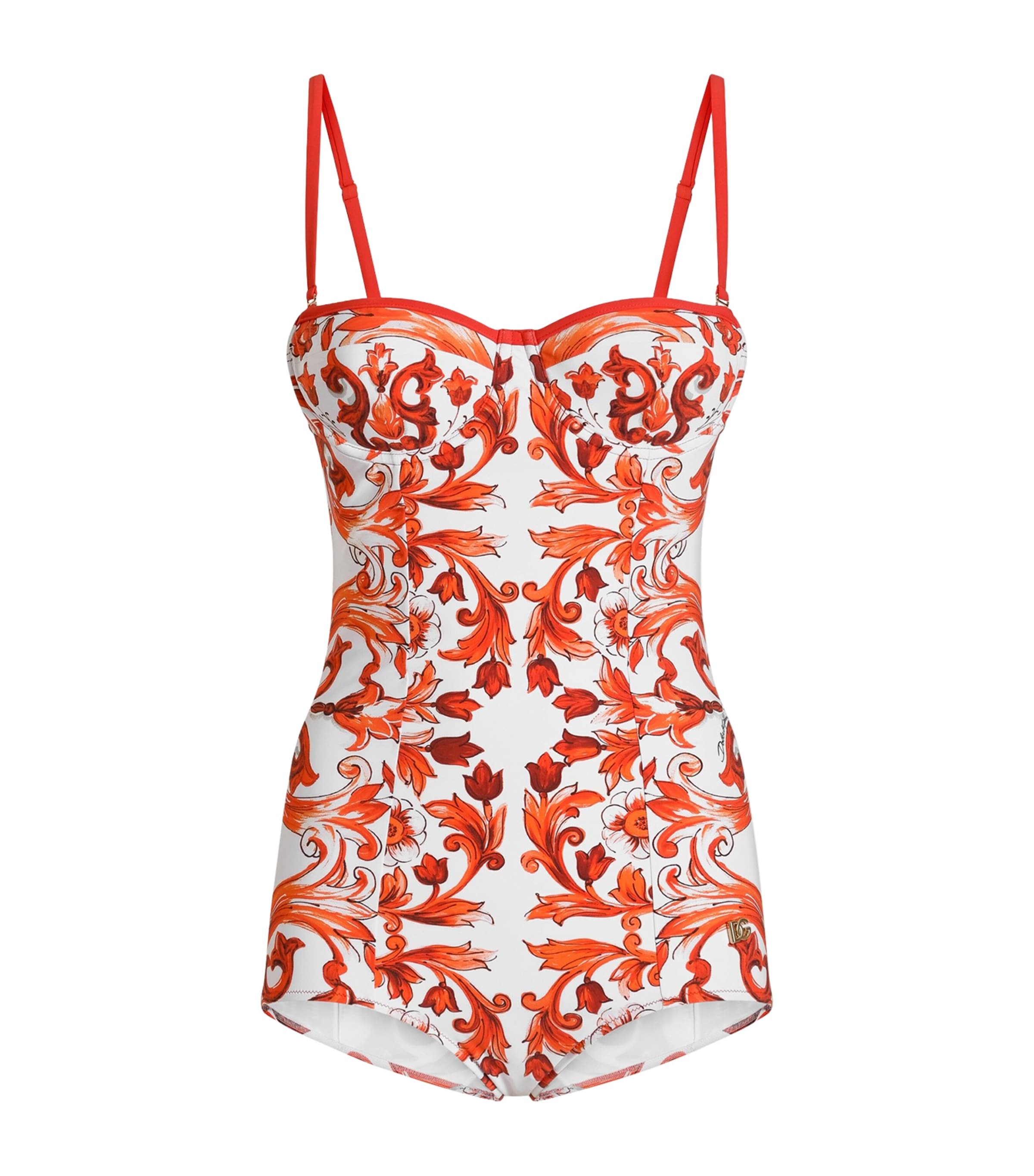 Dolce&Gabbana Womens Majolica Balconette Underwired Swimsuit Mix Maiolica O Image 1