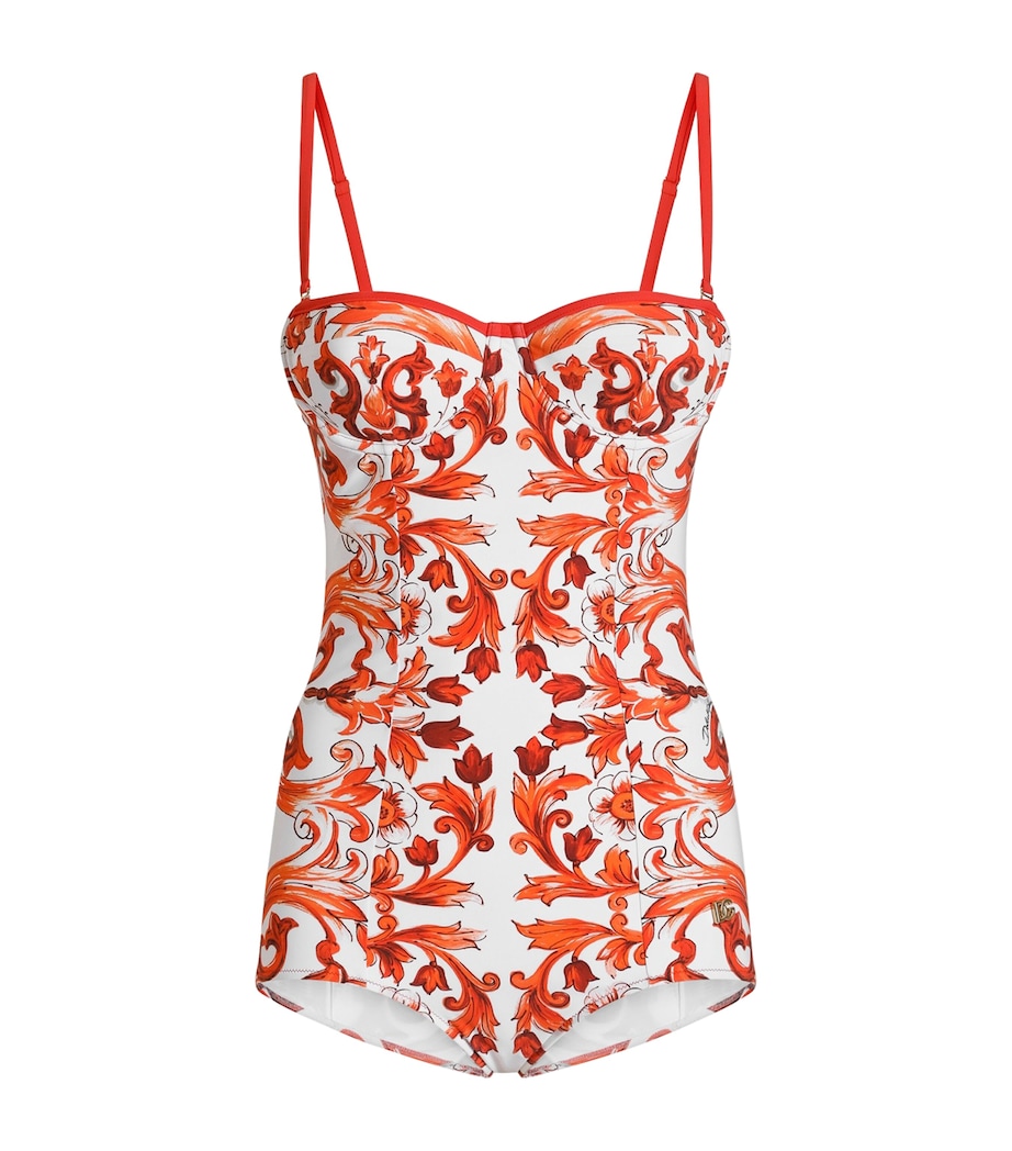 Dolce&Gabbana Womens Majolica Balconette Underwired Swimsuit Mix Maiolica O Image 1