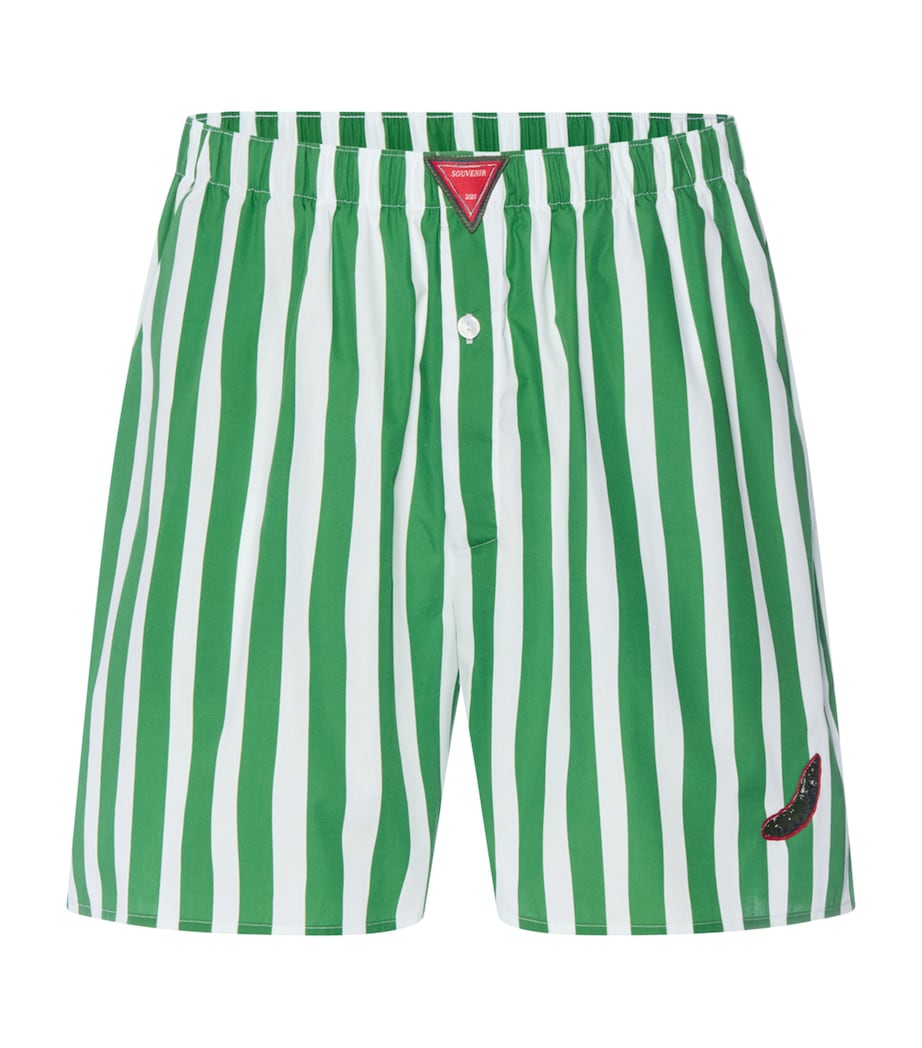 Hanro Womens Cotton Stripe Shorts Souvenir Stripes Image 1