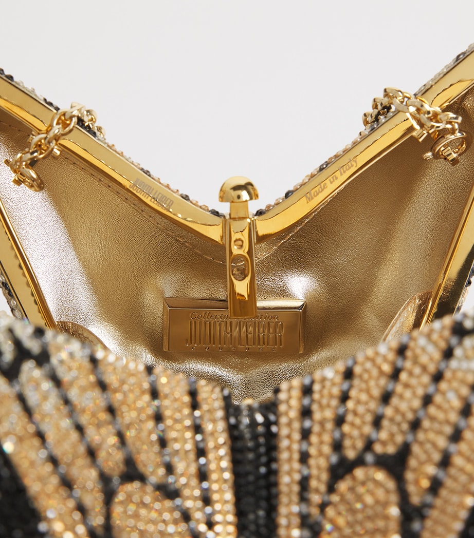 Judith Leiber Embellished Butterfly Clutch Bag Champagne Jet Multi Image 5