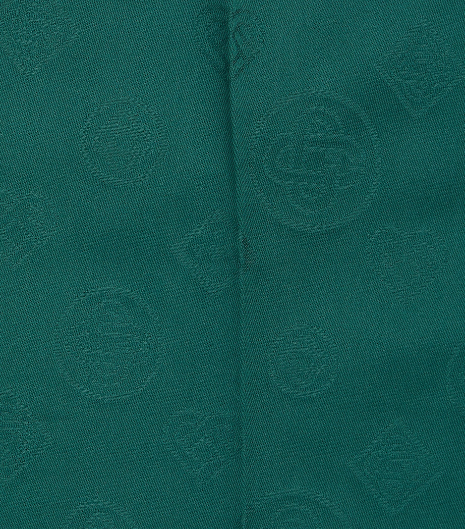 Casablanca Kids Cotton Monogram Straight Trousers (7-14 Years) Green Monogram Image 2