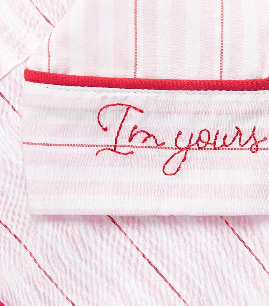 Marie-Chantal Cotton Valentine Stripe Playsuit (0-18 Months) Pink Image 3