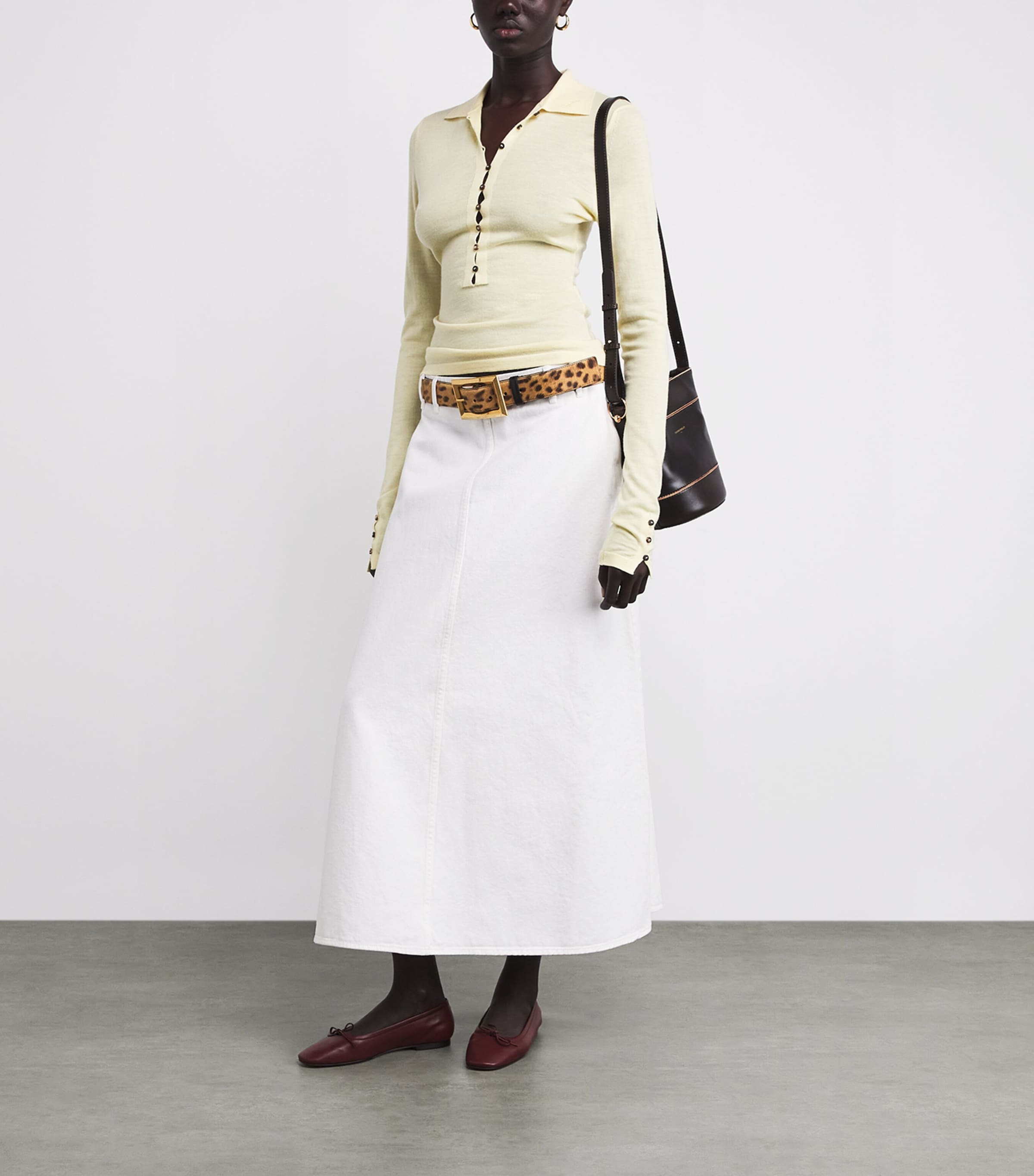 Leather Delfina Ballet Flats WINE Image 5