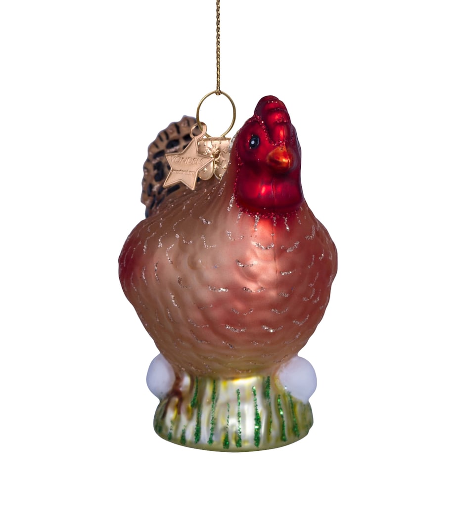 Harrods Glass Chicken Tree Decoration Brown Image 3