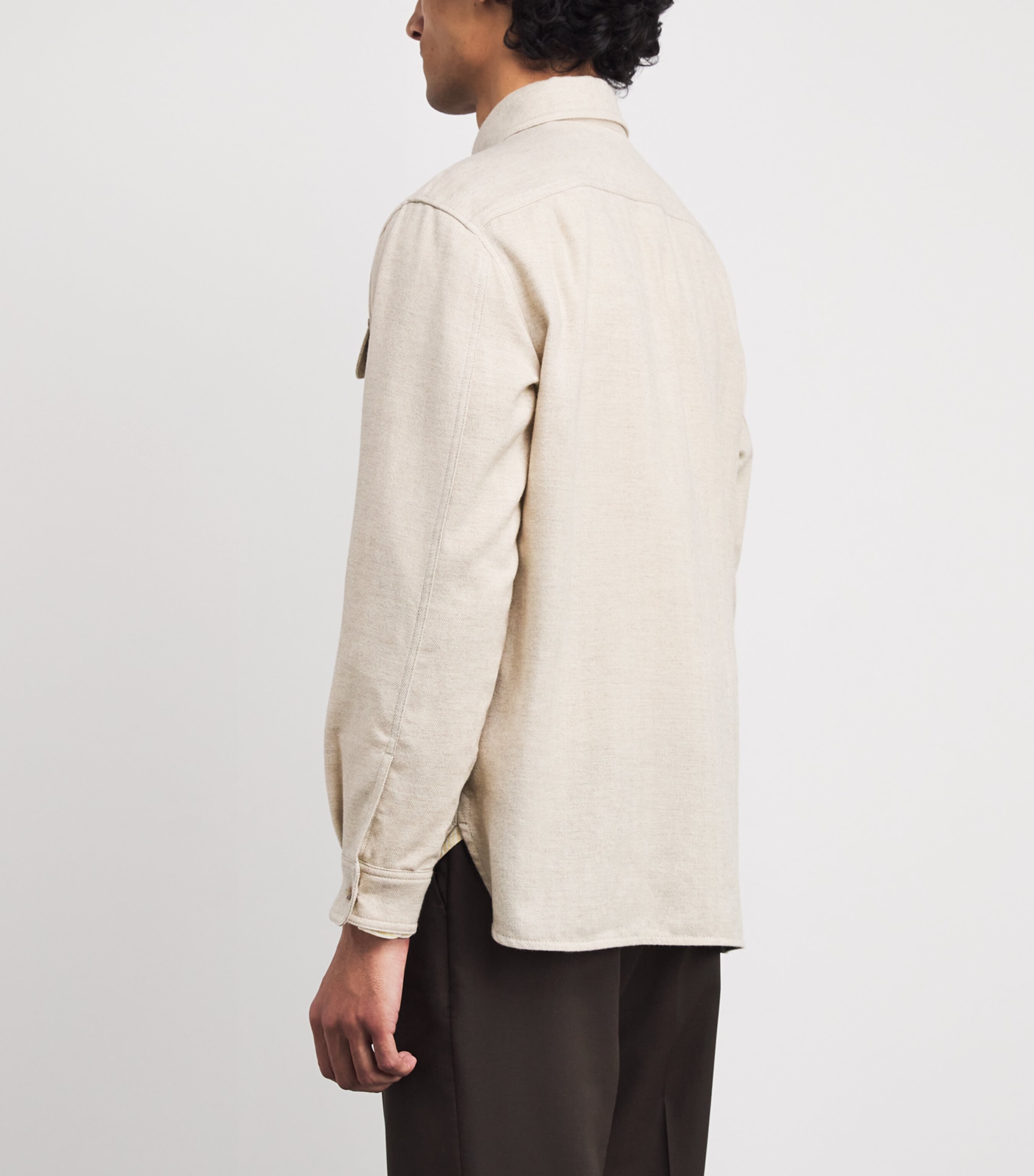 Cotton-Cashmere Twin-Pocket Overshirt BEIGE Image 4