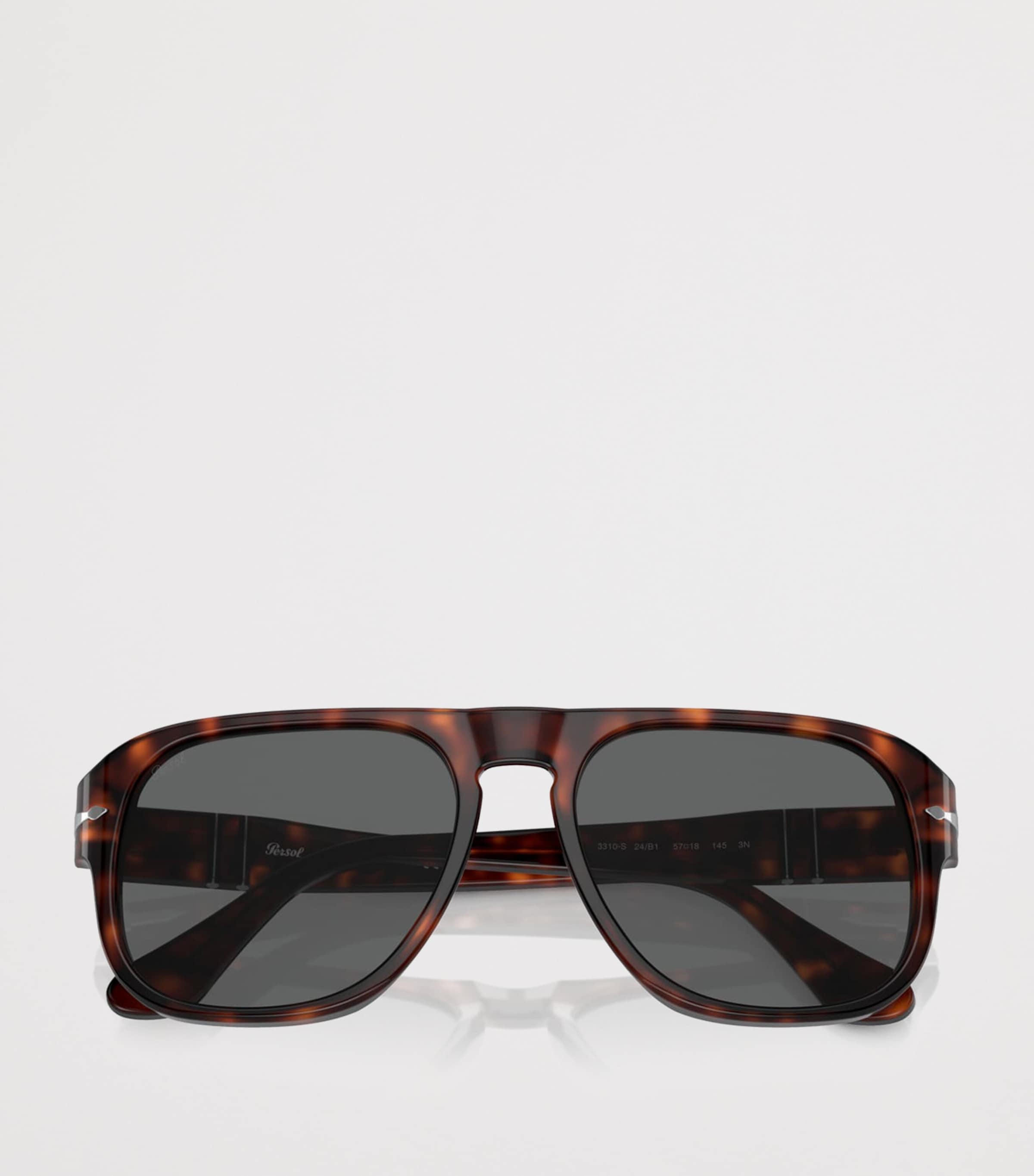 Persol Jean Rectangle Pilot Sunglasses Brown Image 5