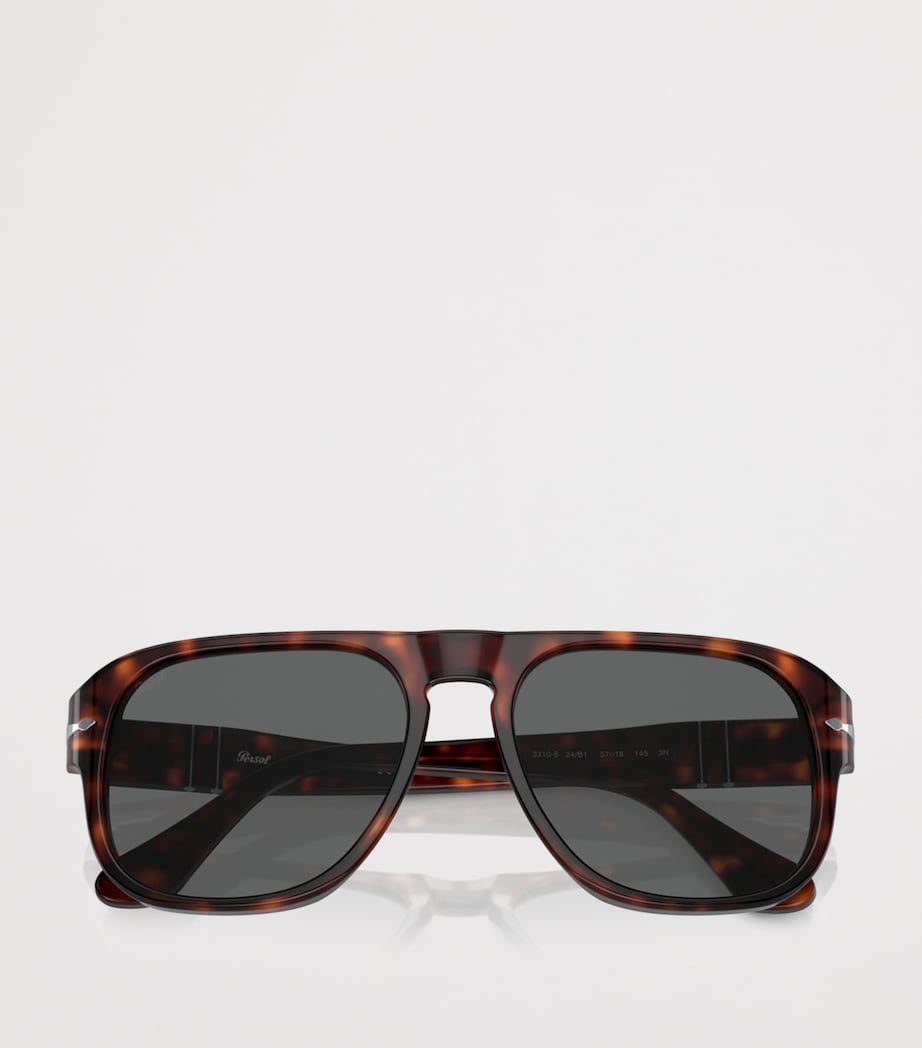 Persol Jean Rectangle Pilot Sunglasses Brown Image 5