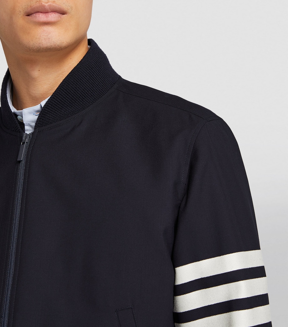 Wool 4-Bar Stripe Bomber Jacket NAVY Image 6