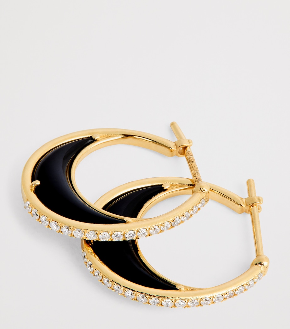 Yellow Gold and Diamond Bloop Moon N*93 Hoop Earrings YELLOW GOLD Image 5