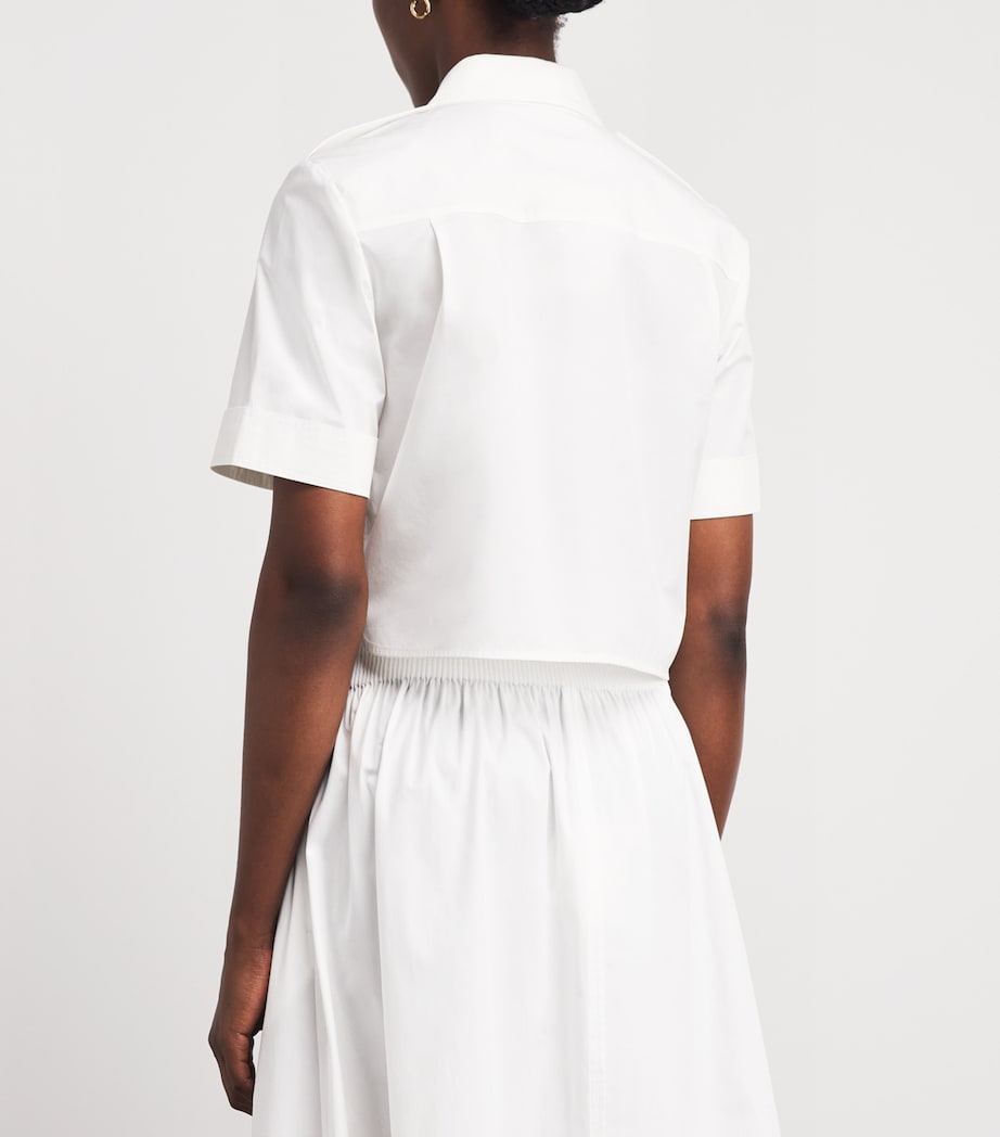 Tory Burch Womens Poplin Short-Sleeve Shirt White Image 5