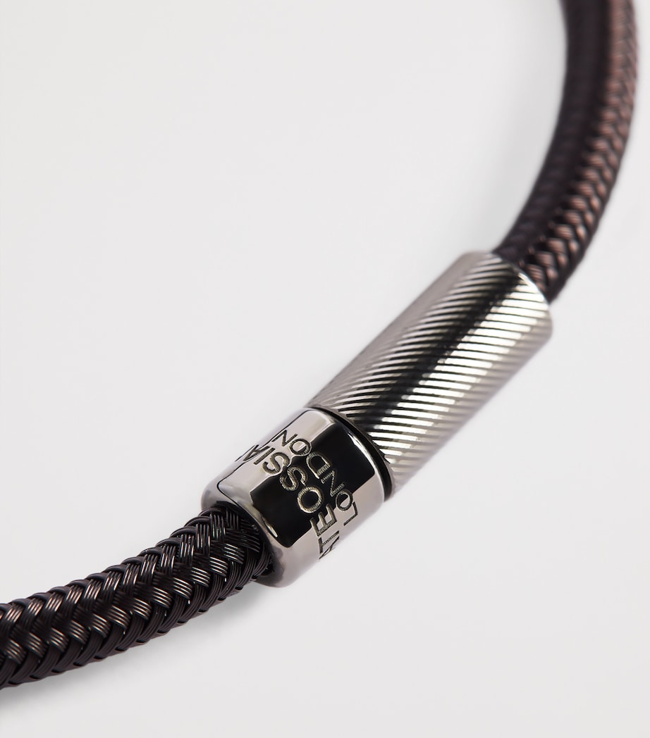 Copper Single-Wrap Braided Bracelet BLACK Image 4