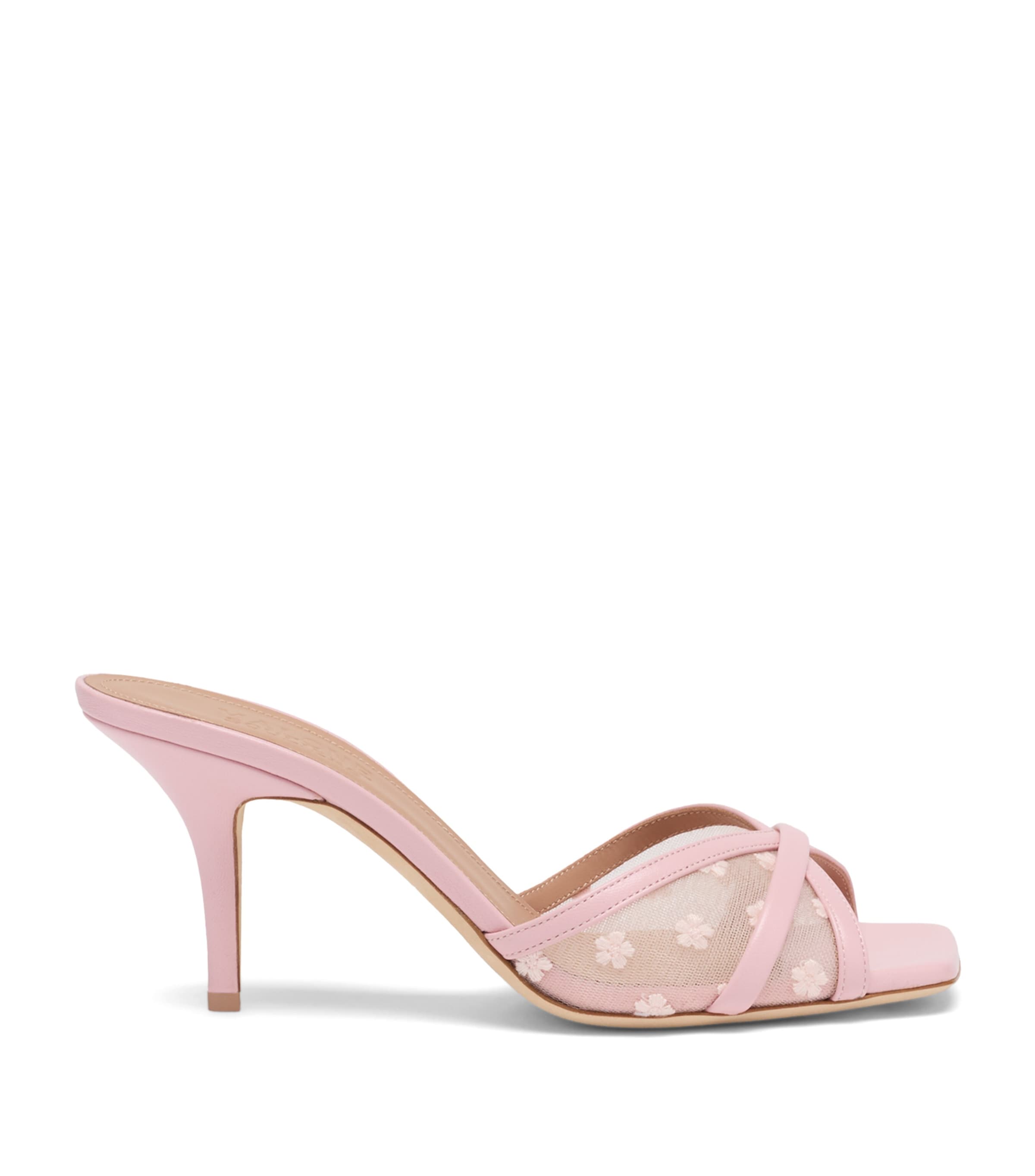 Malone Souliers Mesh-Leather Perla Mules 70 Peony Image 1