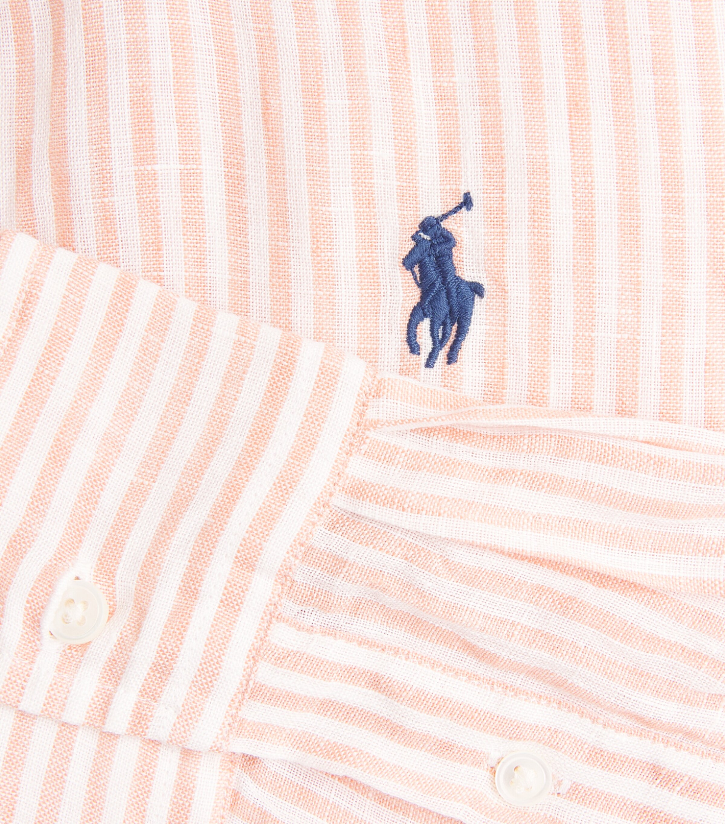 Polo Ralph Lauren Womens Linen Striped Classic Shirt Dr Mve Wht Image 6