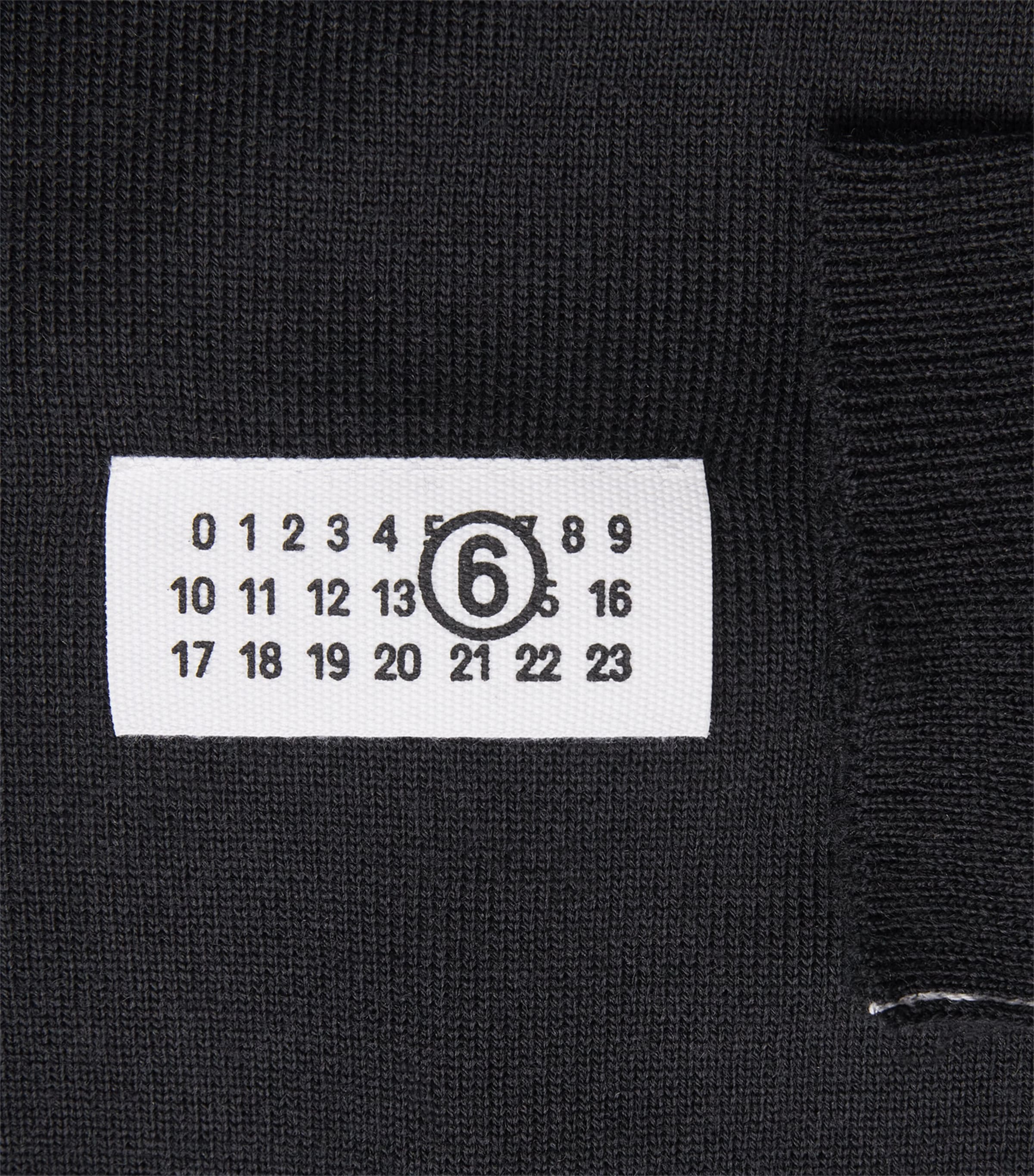 MM6 Maison Margiela Mens Virgin Wool-Blend Numeric Tab Sweater Black Image 6