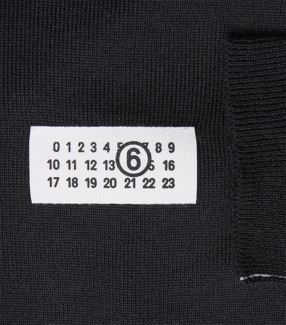 MM6 Maison Margiela Mens Virgin Wool-Blend Numeric Tab Sweater Black Image 6