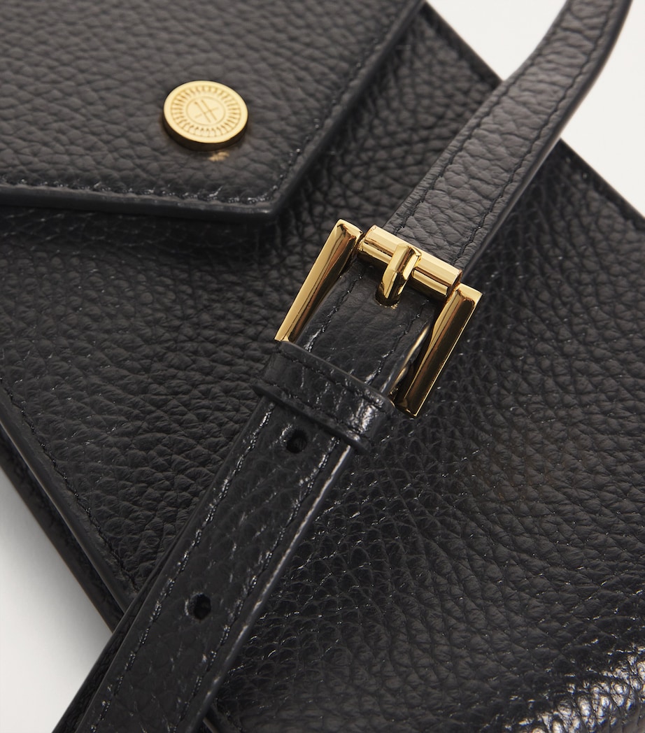Harrods Leather Phone Pouch Black Image 4
