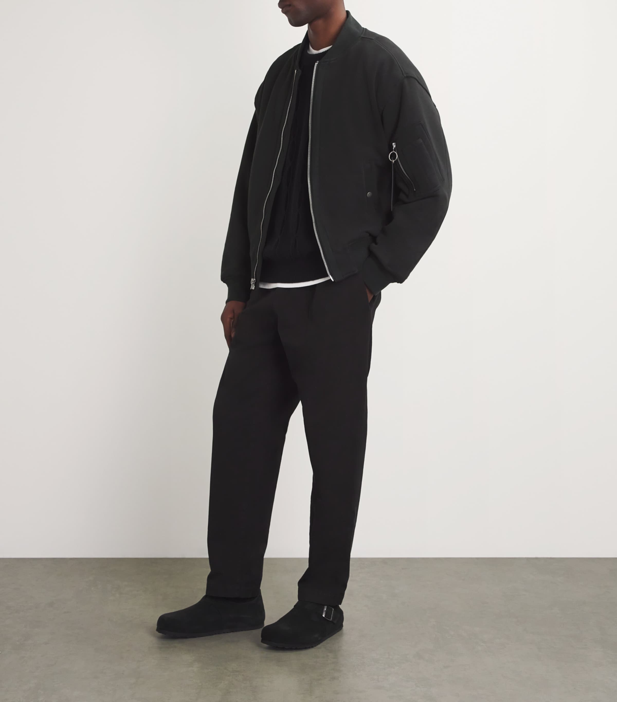 Cotton-Blend Bomber Jacket BLACK Image 2