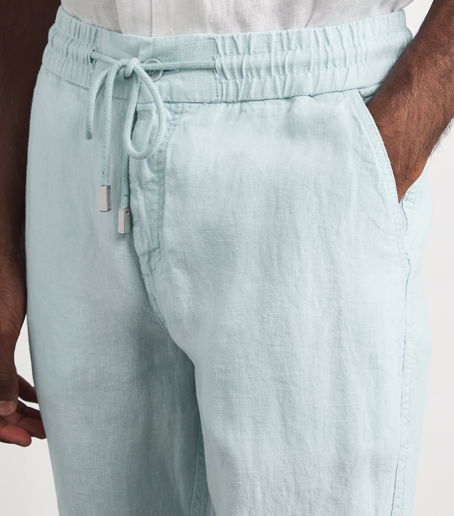 Linen Drawstring Parc Trousers 315-PACIFIC Image 6