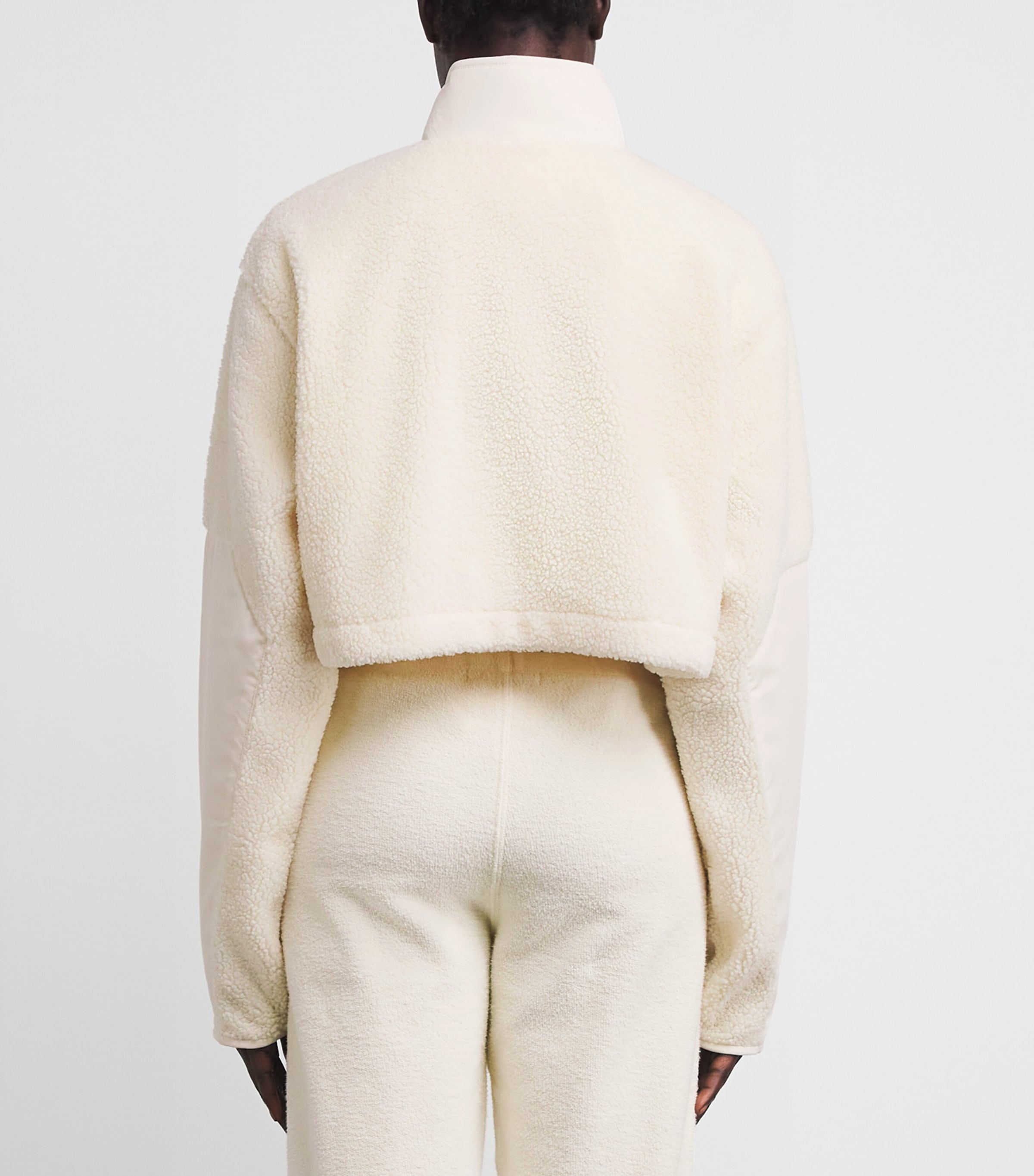 Teddy Cropped Zip-Up Jacket ECRU Image 4